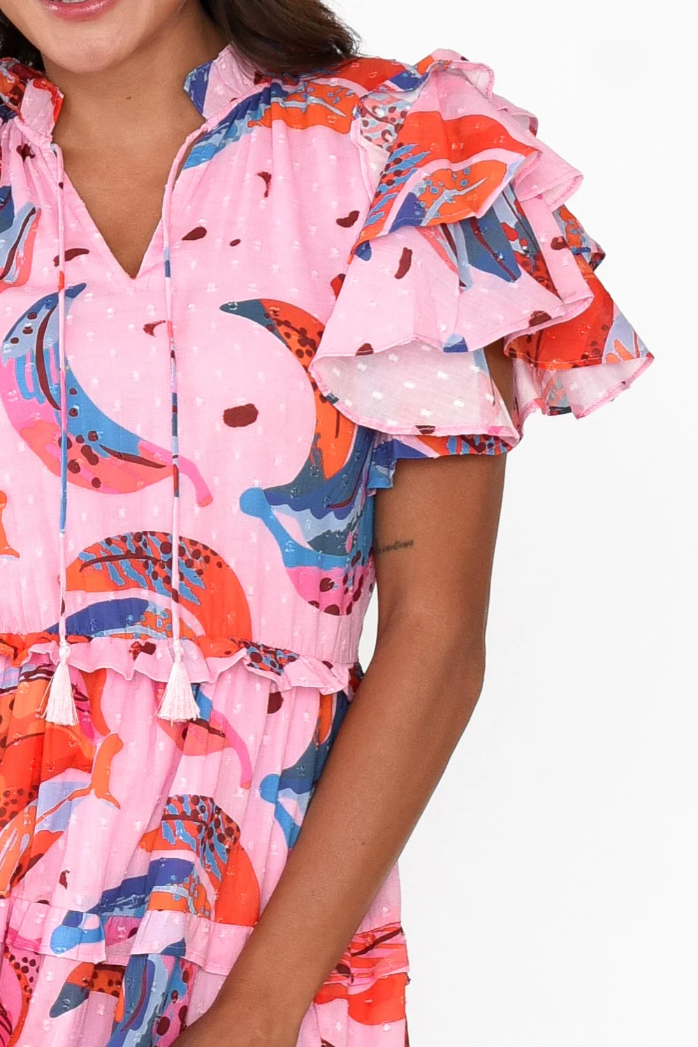 Sana Fruity Fusion Cotton Frill Dress - Image 5