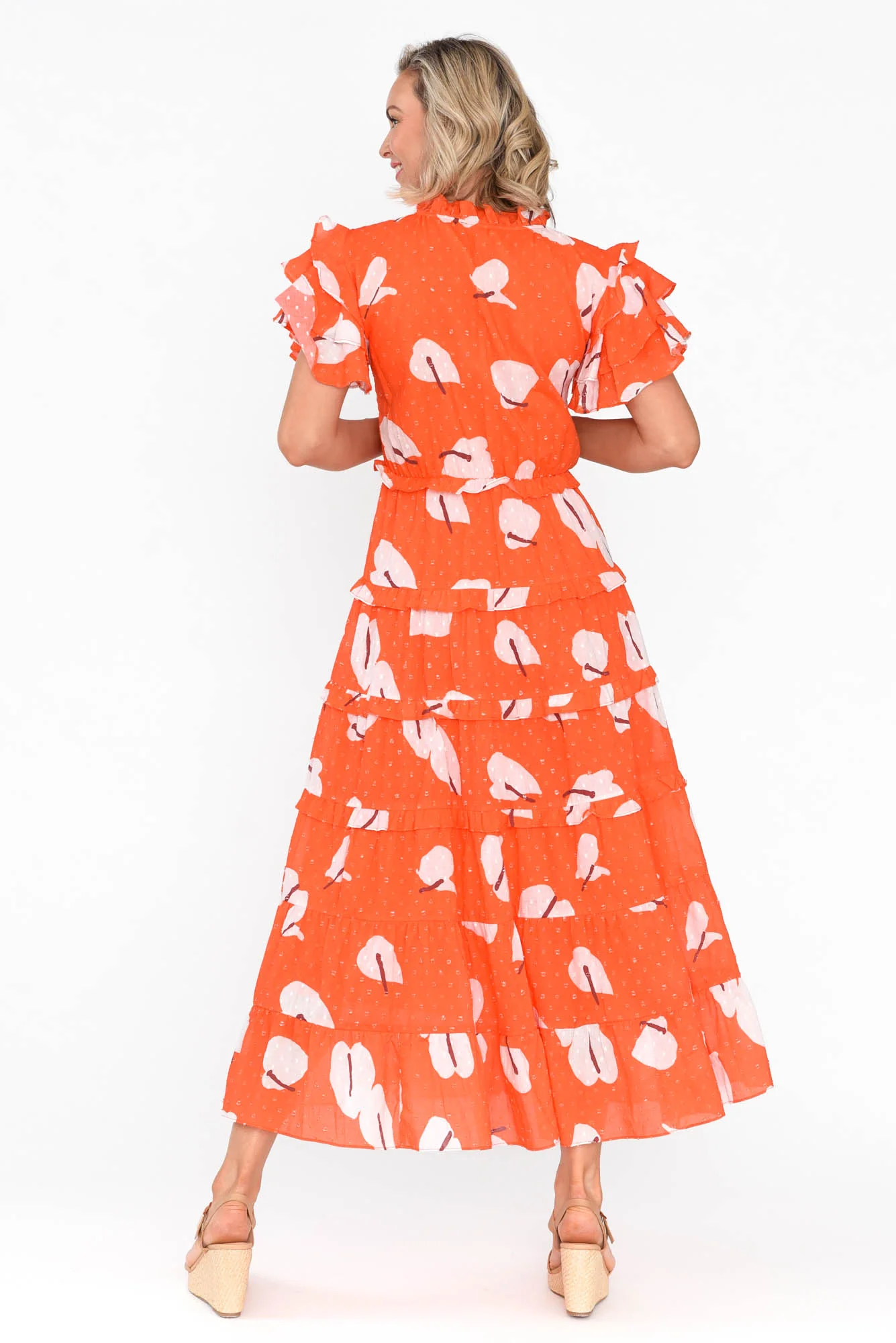 Sana Sunset Petals Cotton Frill Dress - Image 4