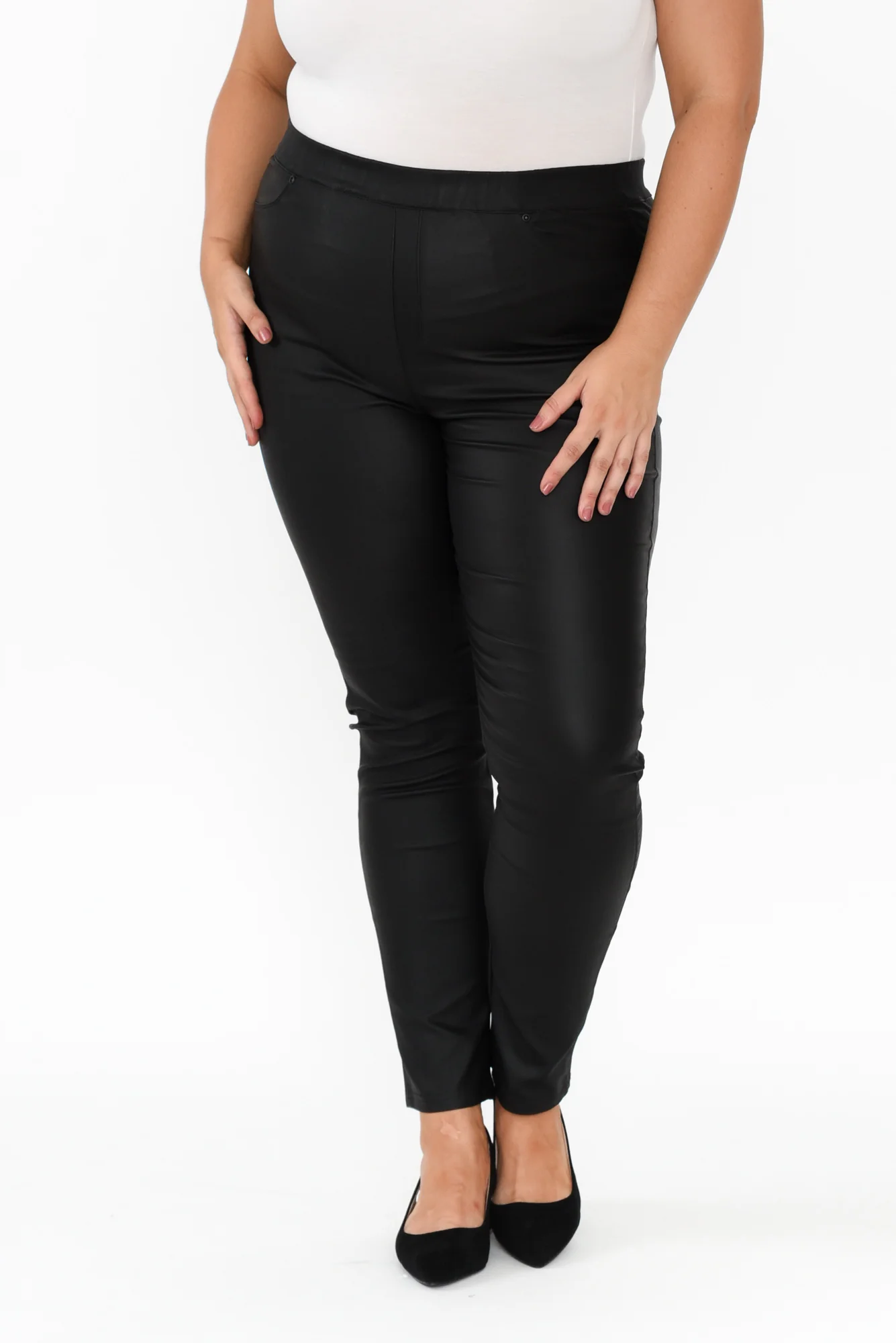 Sawyer Black Wet Look Pants - Image 11