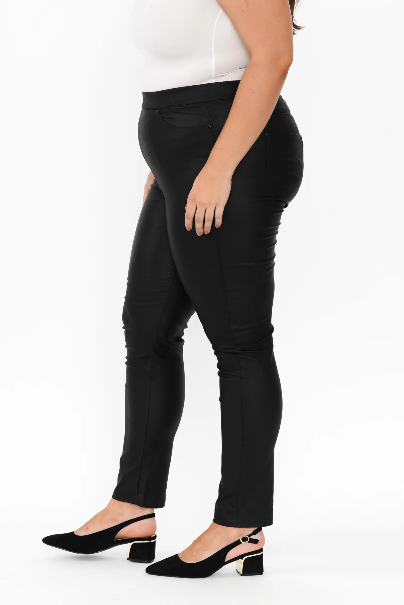 Sawyer Black Wet Look Pants - Image 13