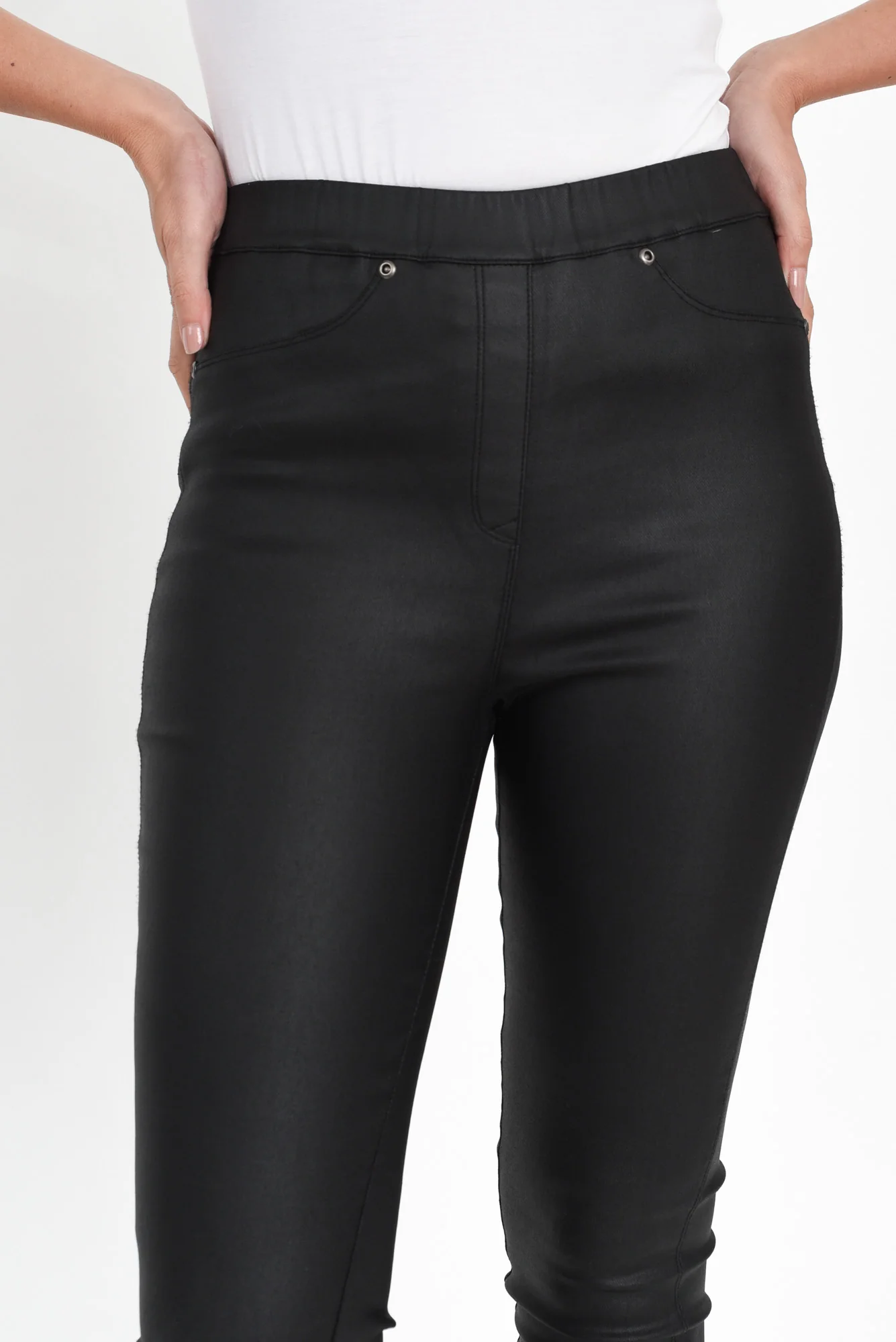 Sawyer Black Wet Look Pants - Image 5