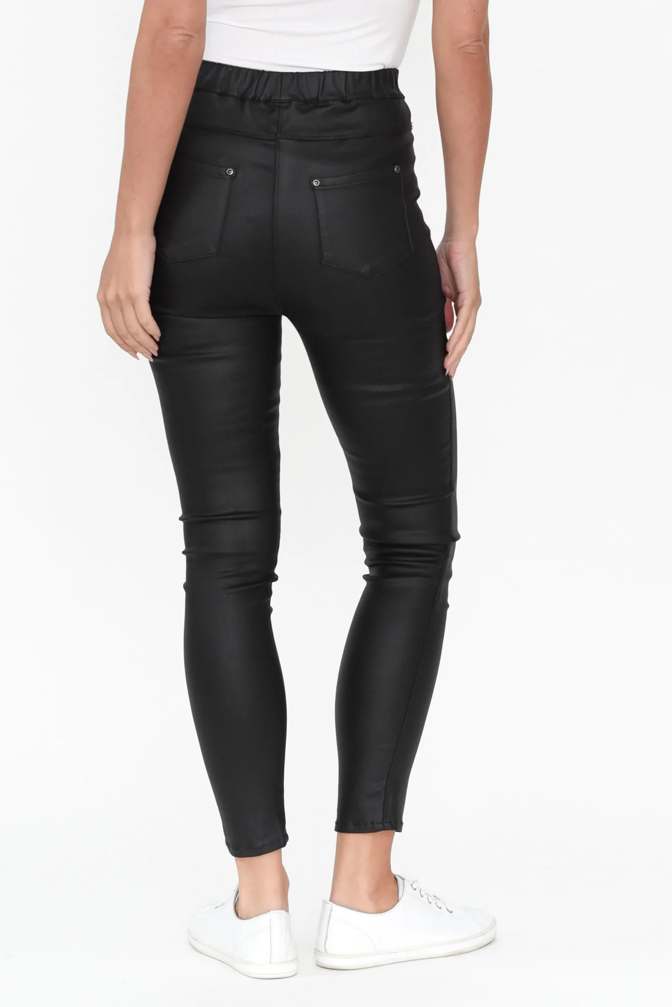 Sawyer Black Wet Look Pants - Image 6