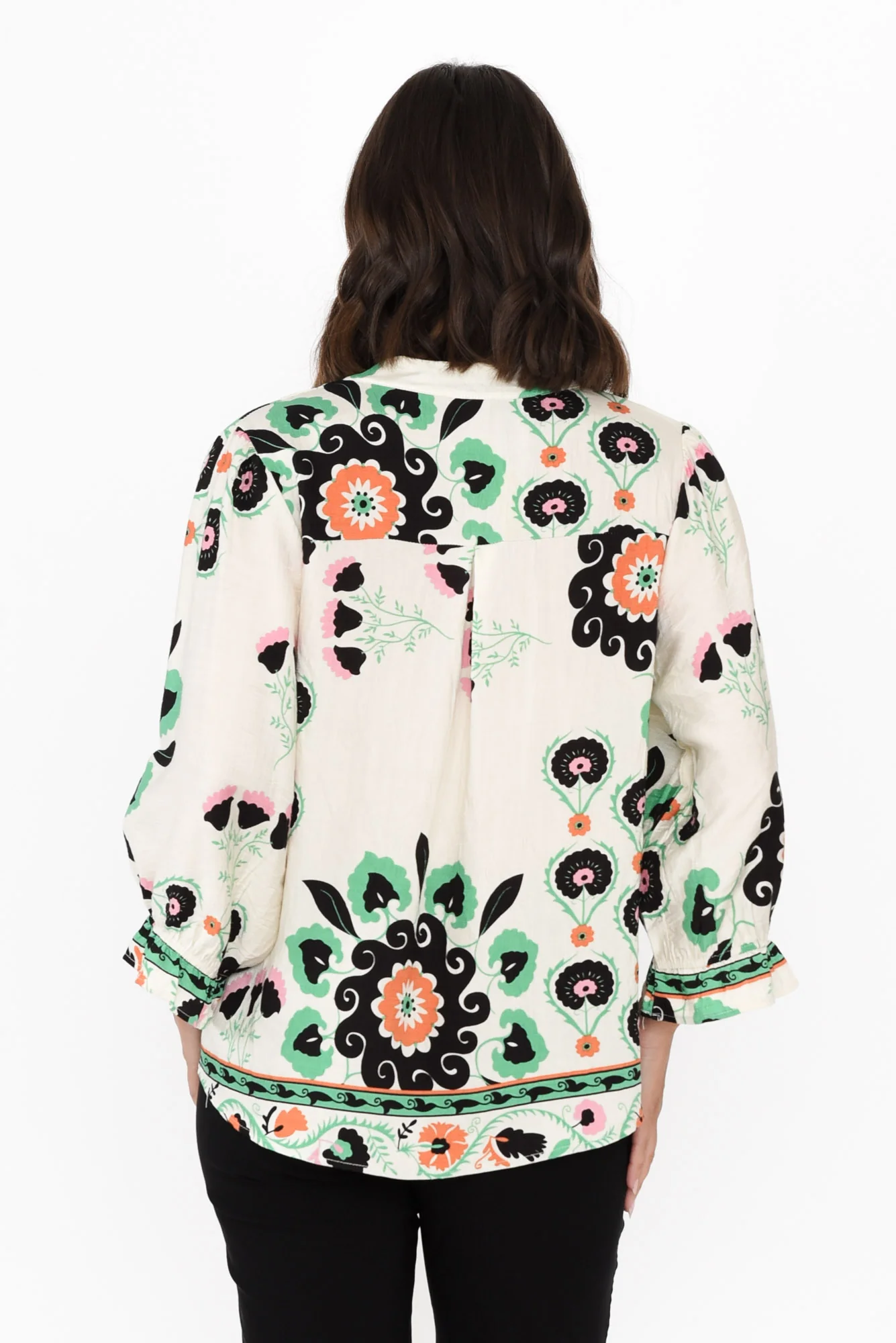 Shanice White Floral Sleeved Top - Image 5