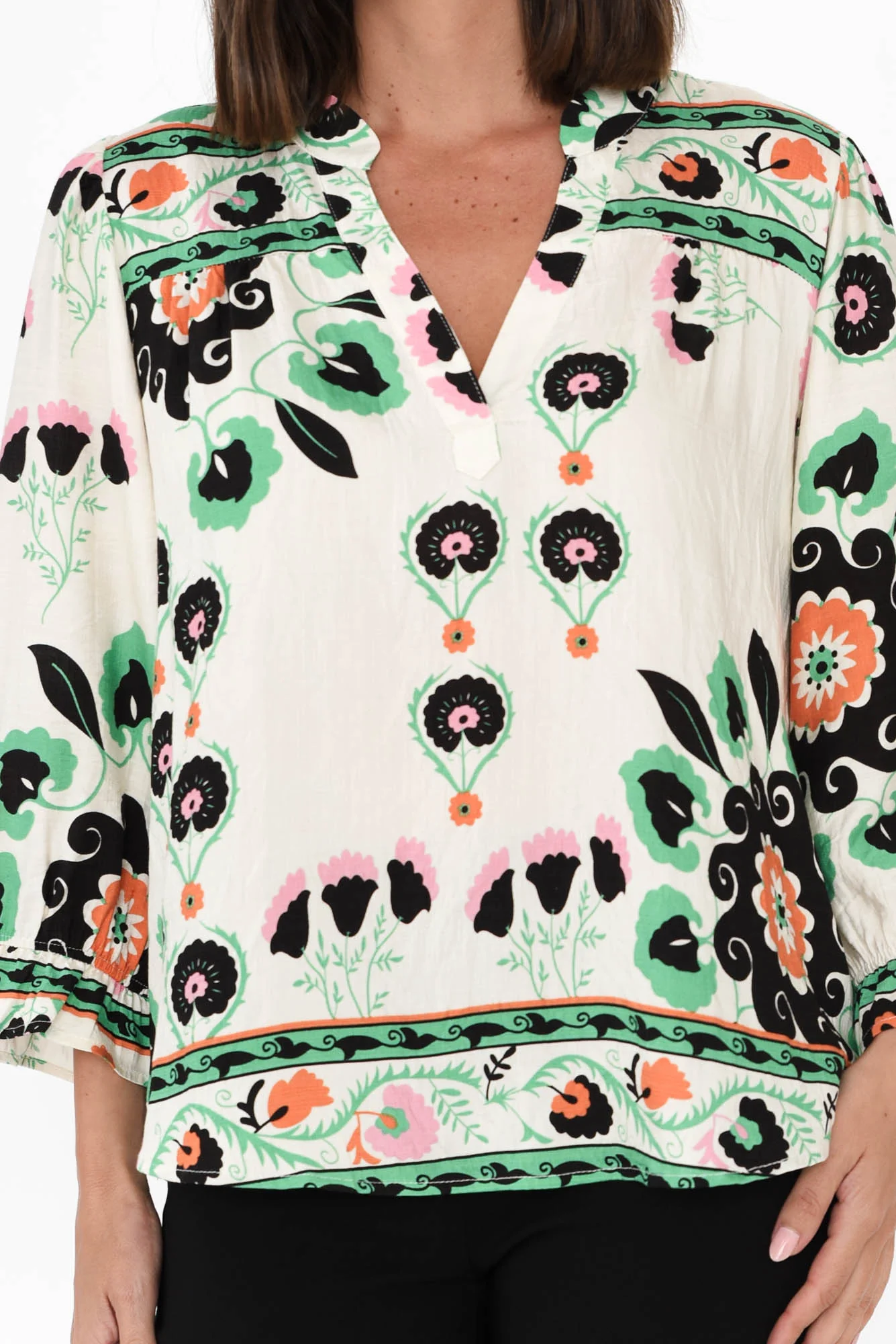 Shanice White Floral Sleeved Top - Image 6