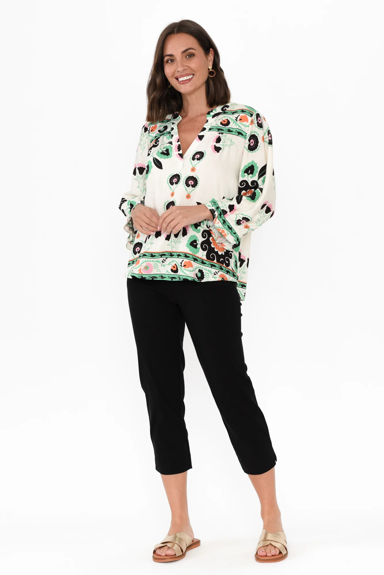 Shanice White Floral Sleeved Top - Image 7