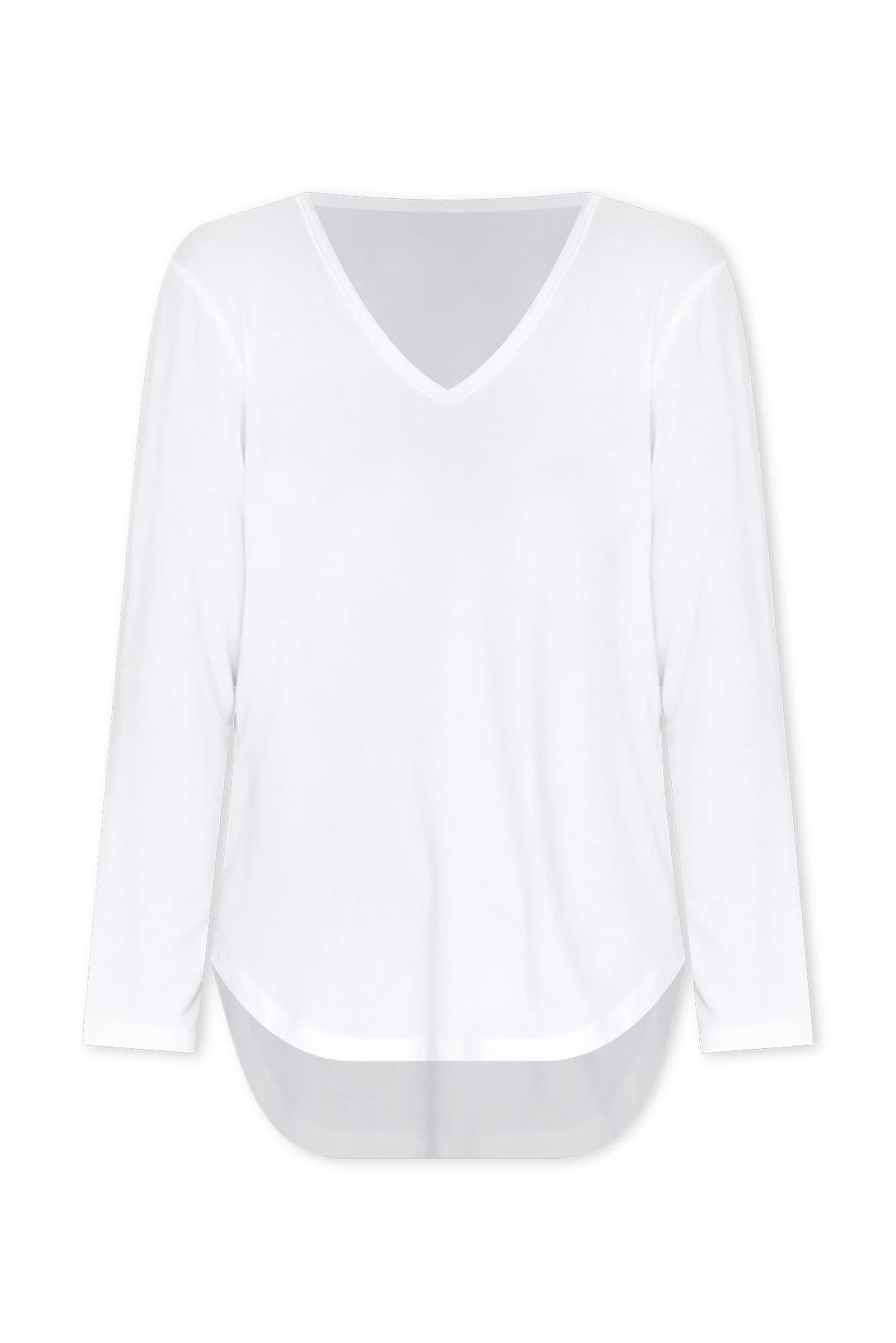 Sia White Bamboo V Neck Top - Image 3