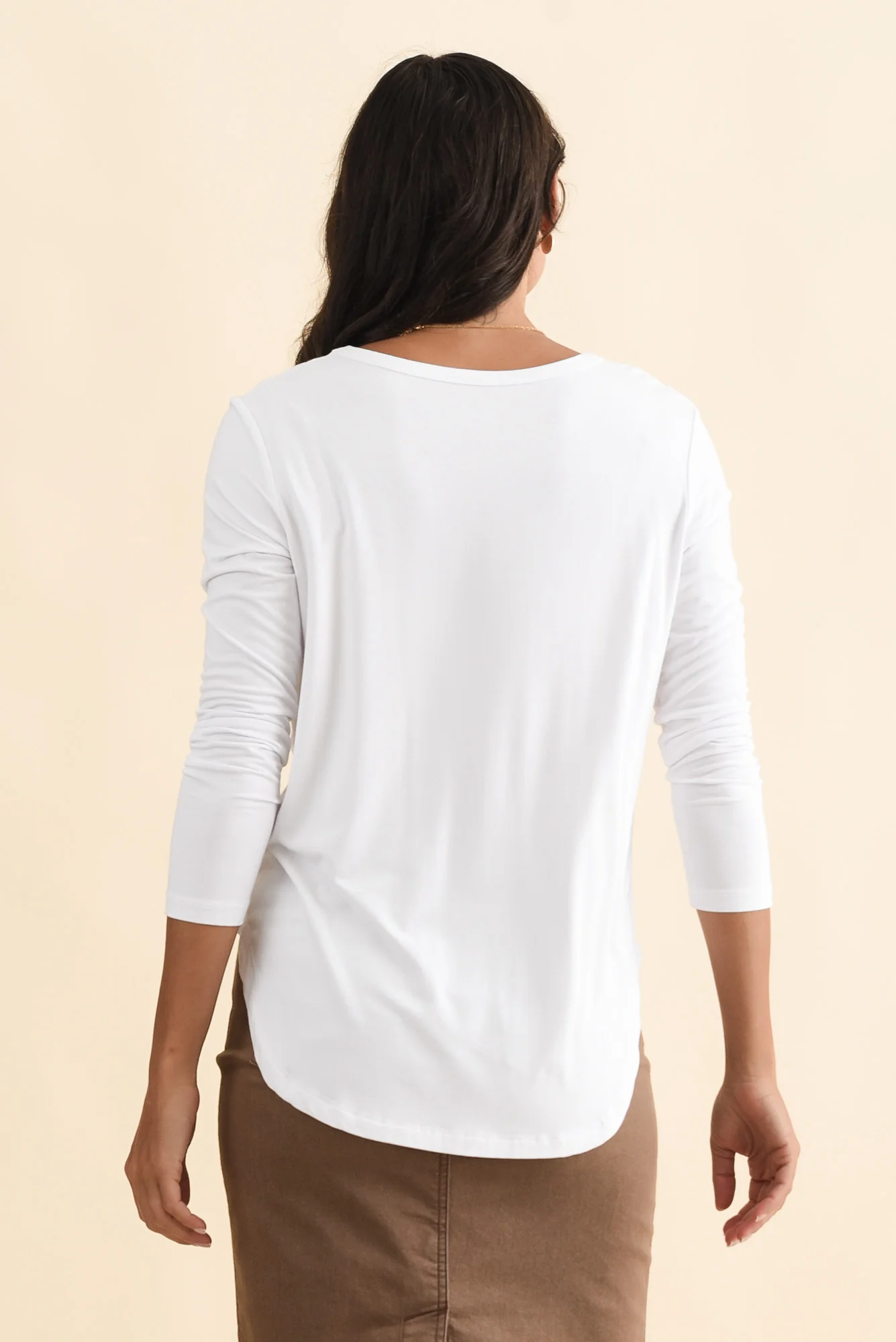 Sia White Bamboo V Neck Top - Image 5