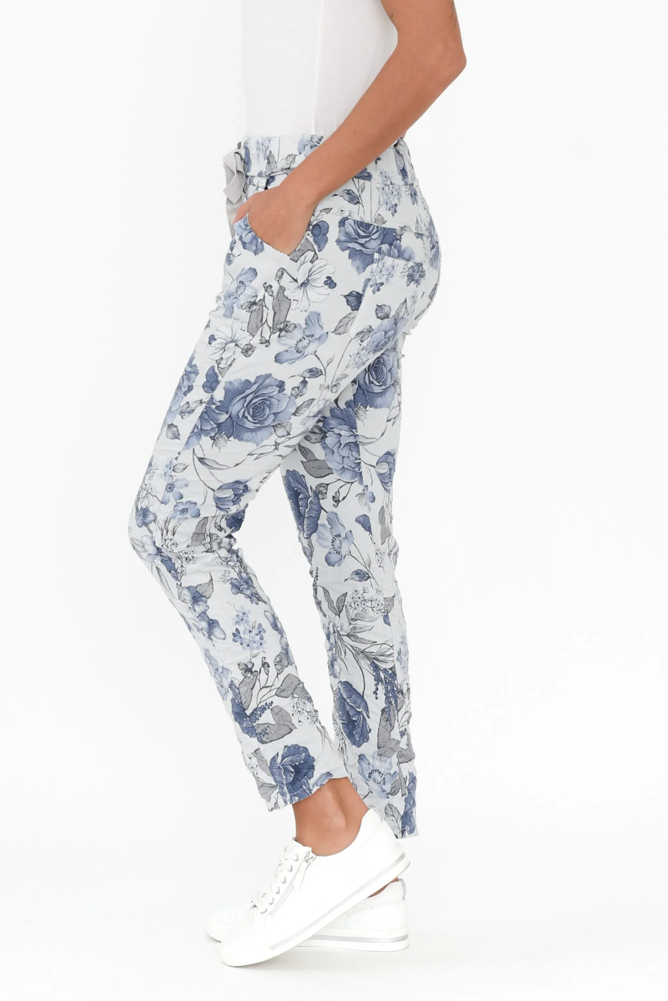 Simpson Blue Floral Stretch Pants - Image 3
