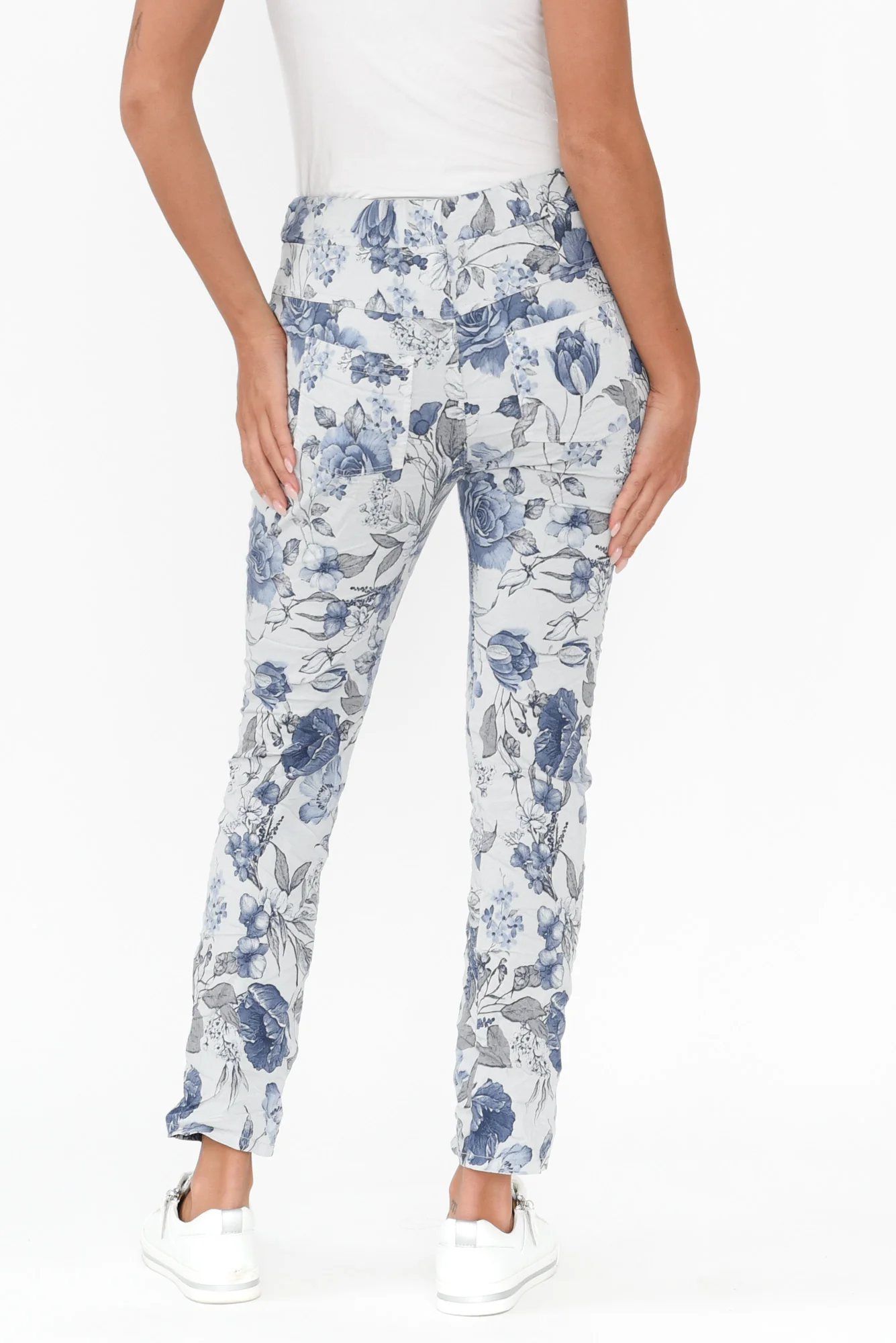 Simpson Blue Floral Stretch Pants - Image 4