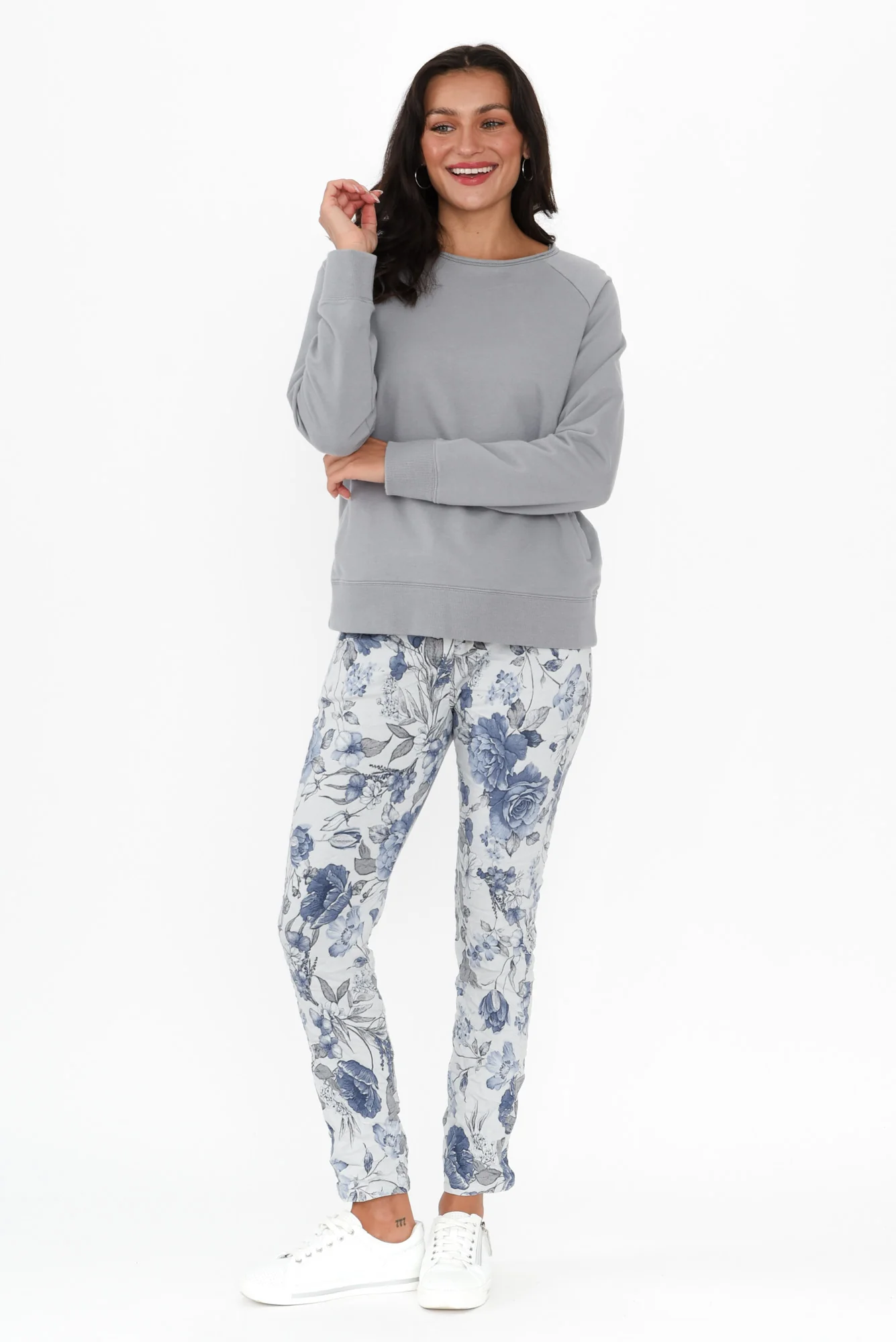 Simpson Blue Floral Stretch Pants - Image 6