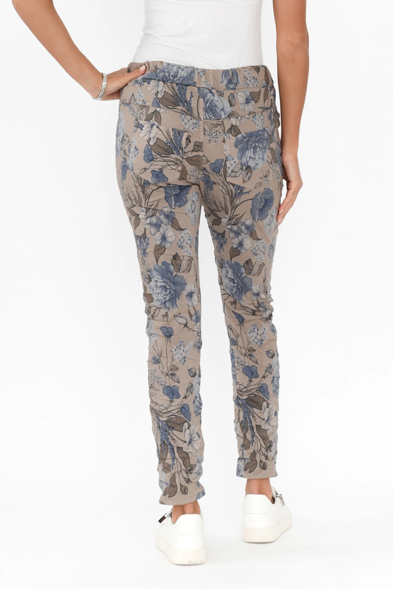 Simpson Taupe Floral Stretch Pants - Image 4