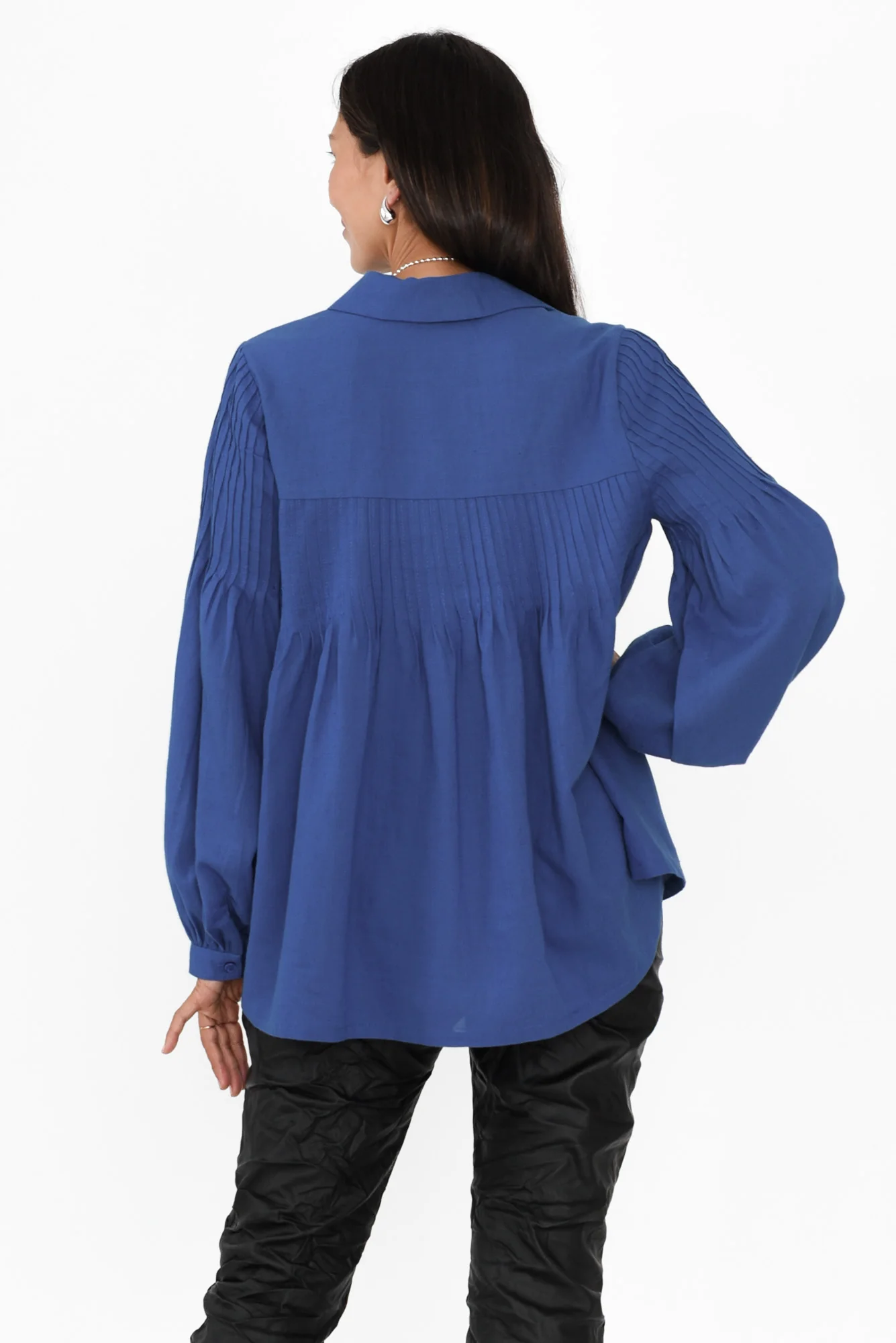 Sky Blue Linen Blend Shirt - Image 4