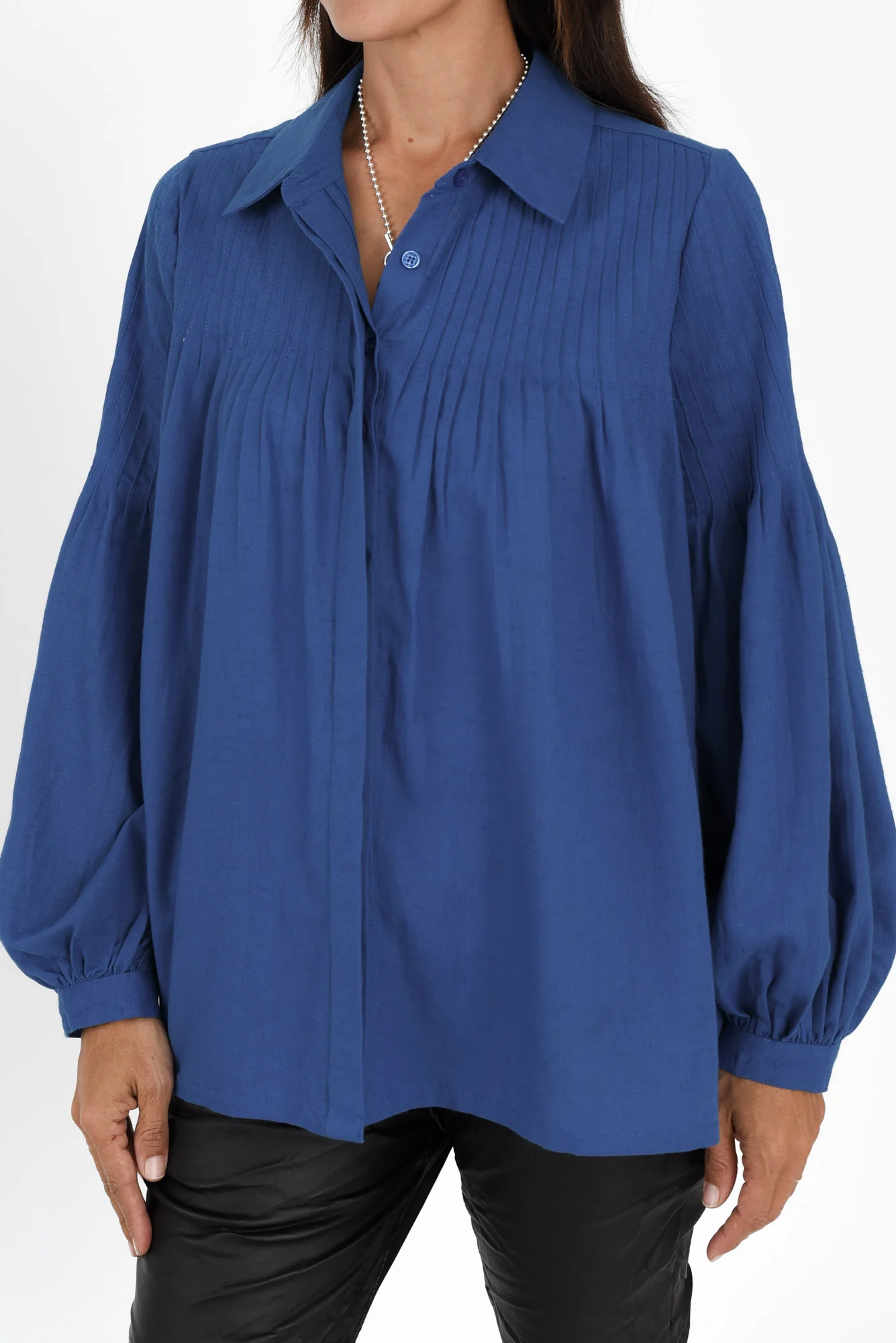 Sky Blue Linen Blend Shirt - Image 5