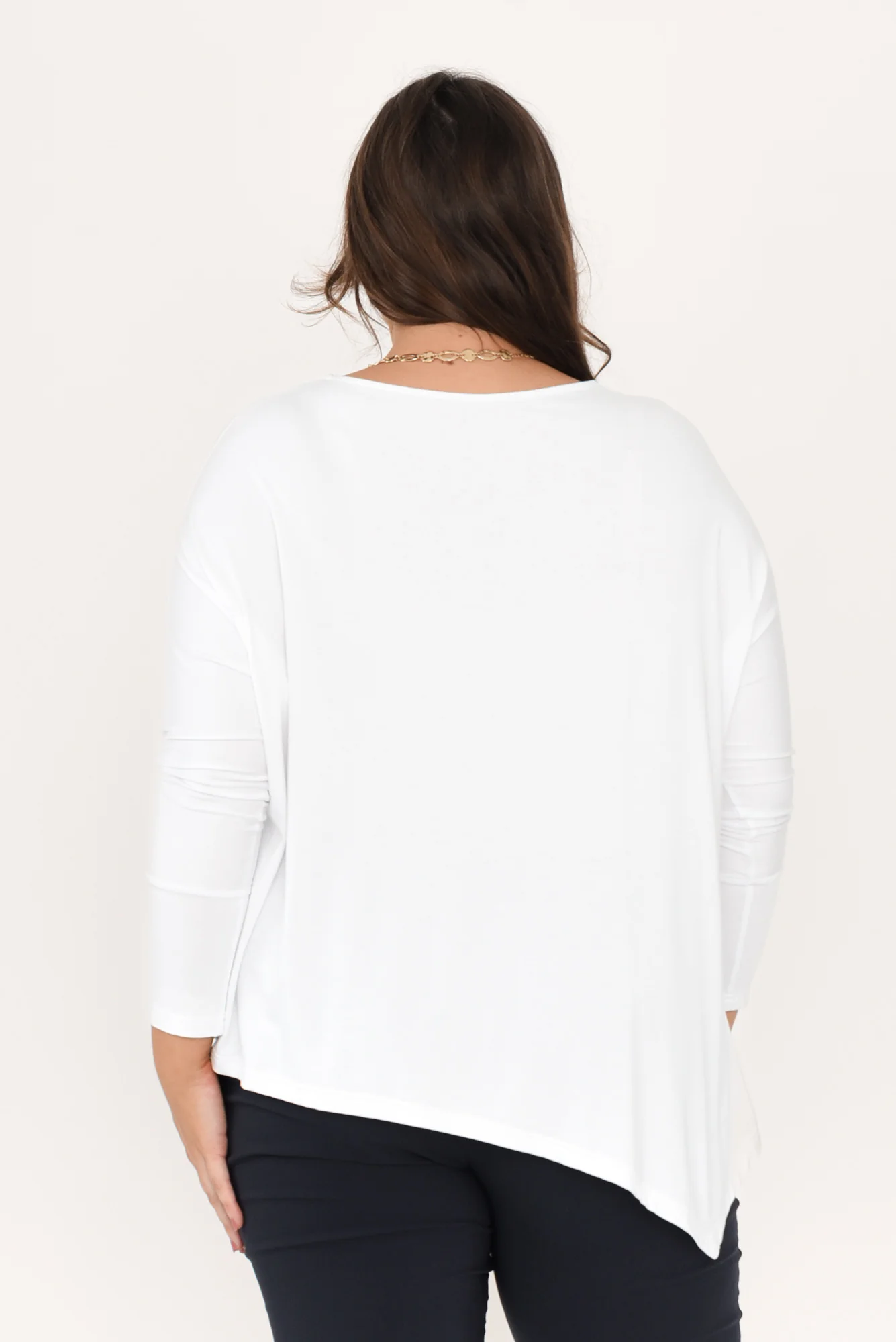 Susie White Asymmetrical Bamboo Top - Image 10