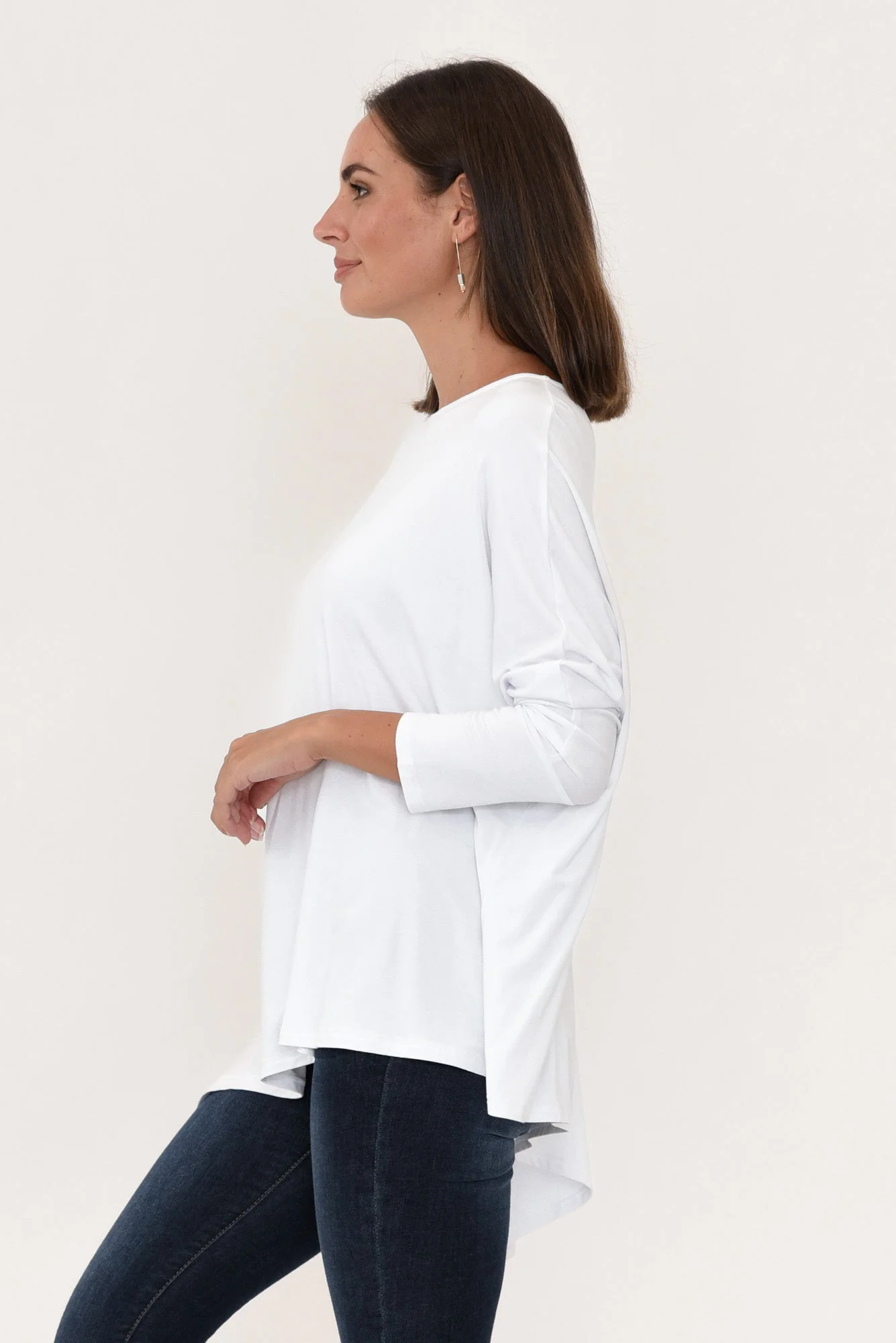Susie White Asymmetrical Bamboo Top - Image 5