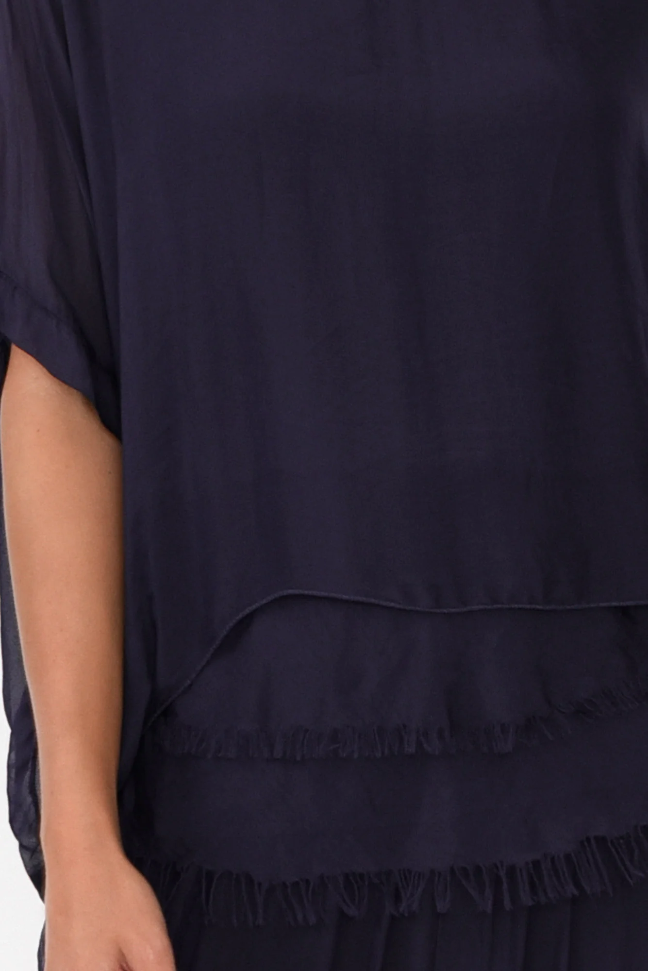 Talia Navy Silk Layer Top - Image 6