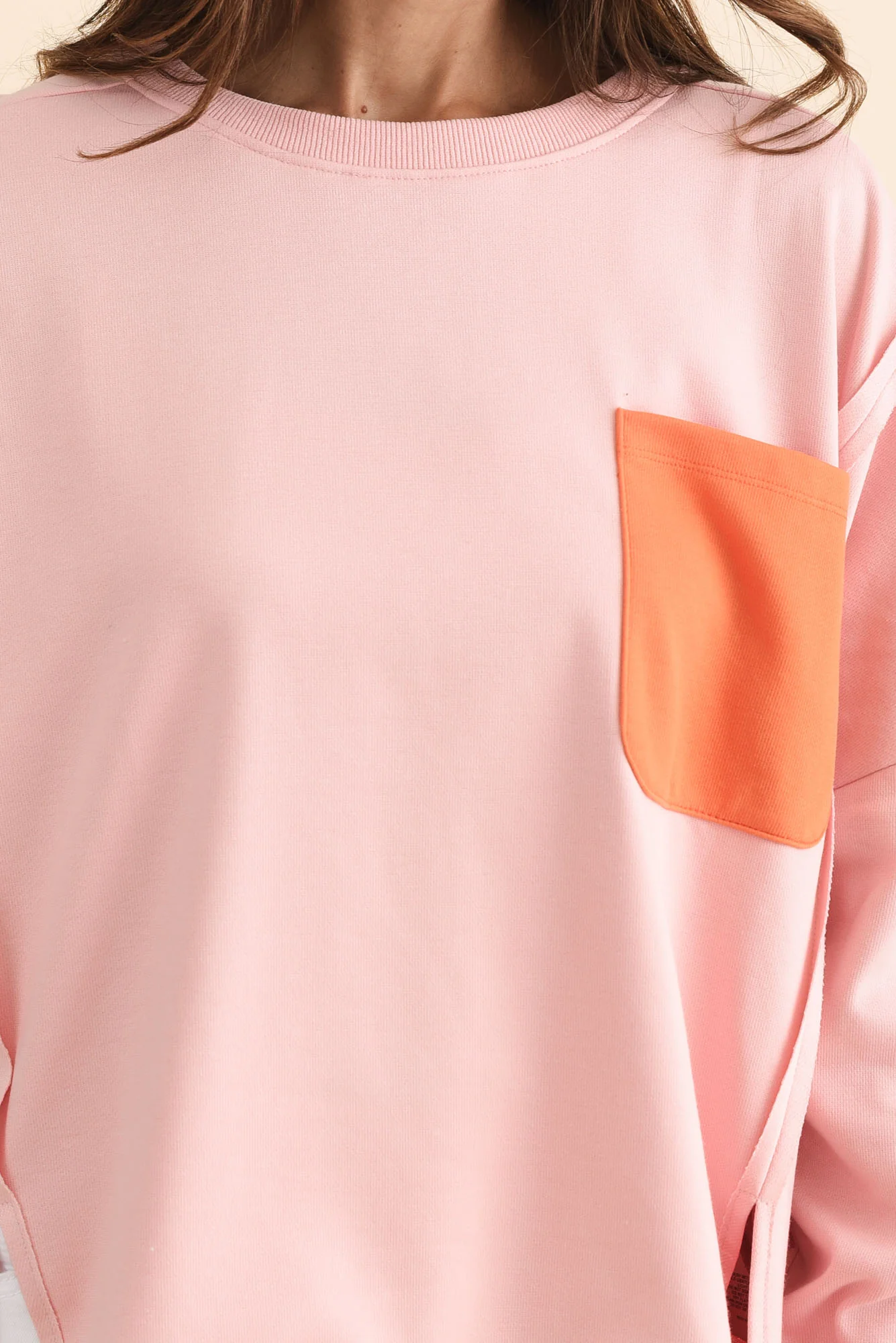 Tania Orange Contrast Cotton Sweatshirt - Image 5