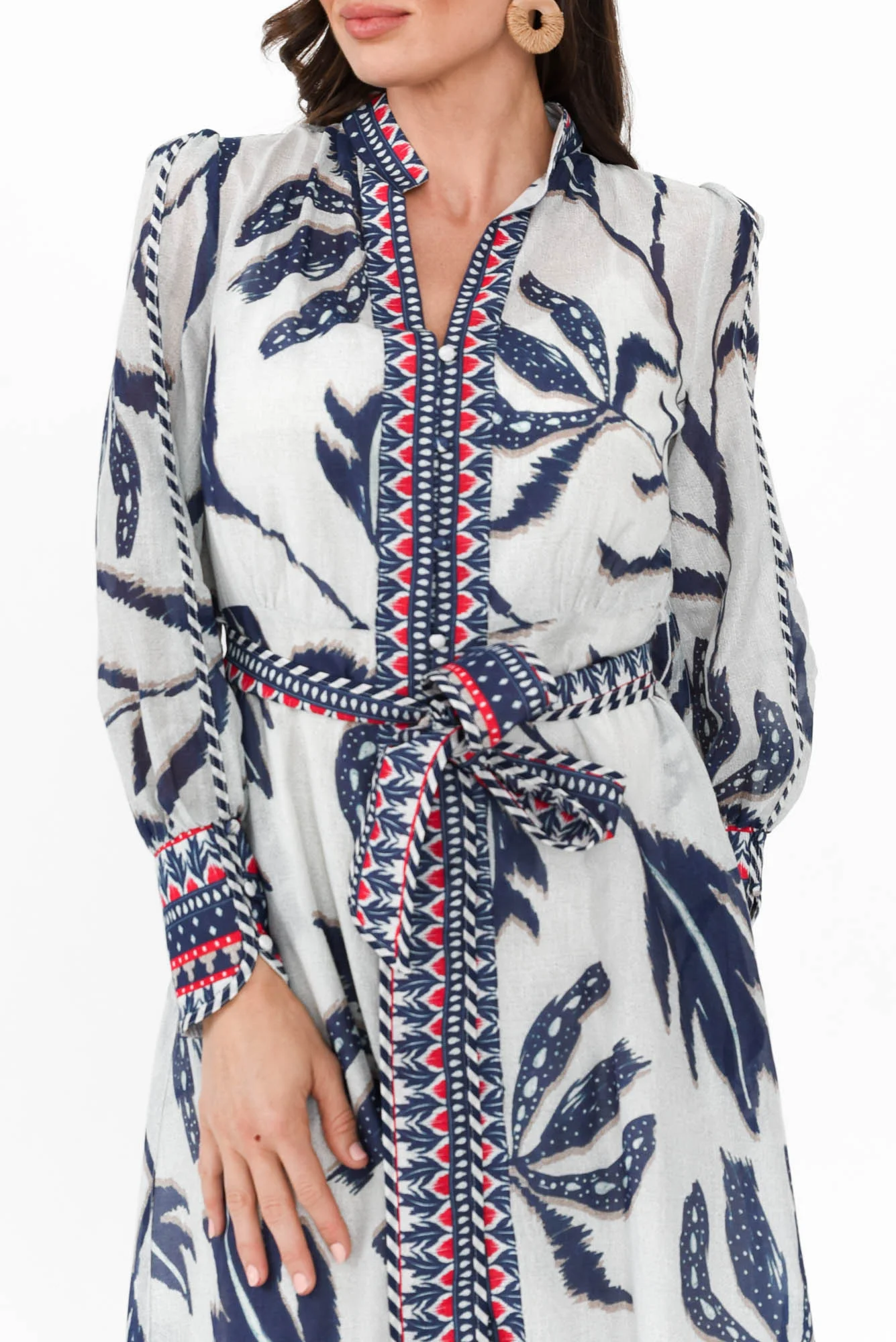 Tierra Palm Shadow Cotton Silk Dress - Image 6