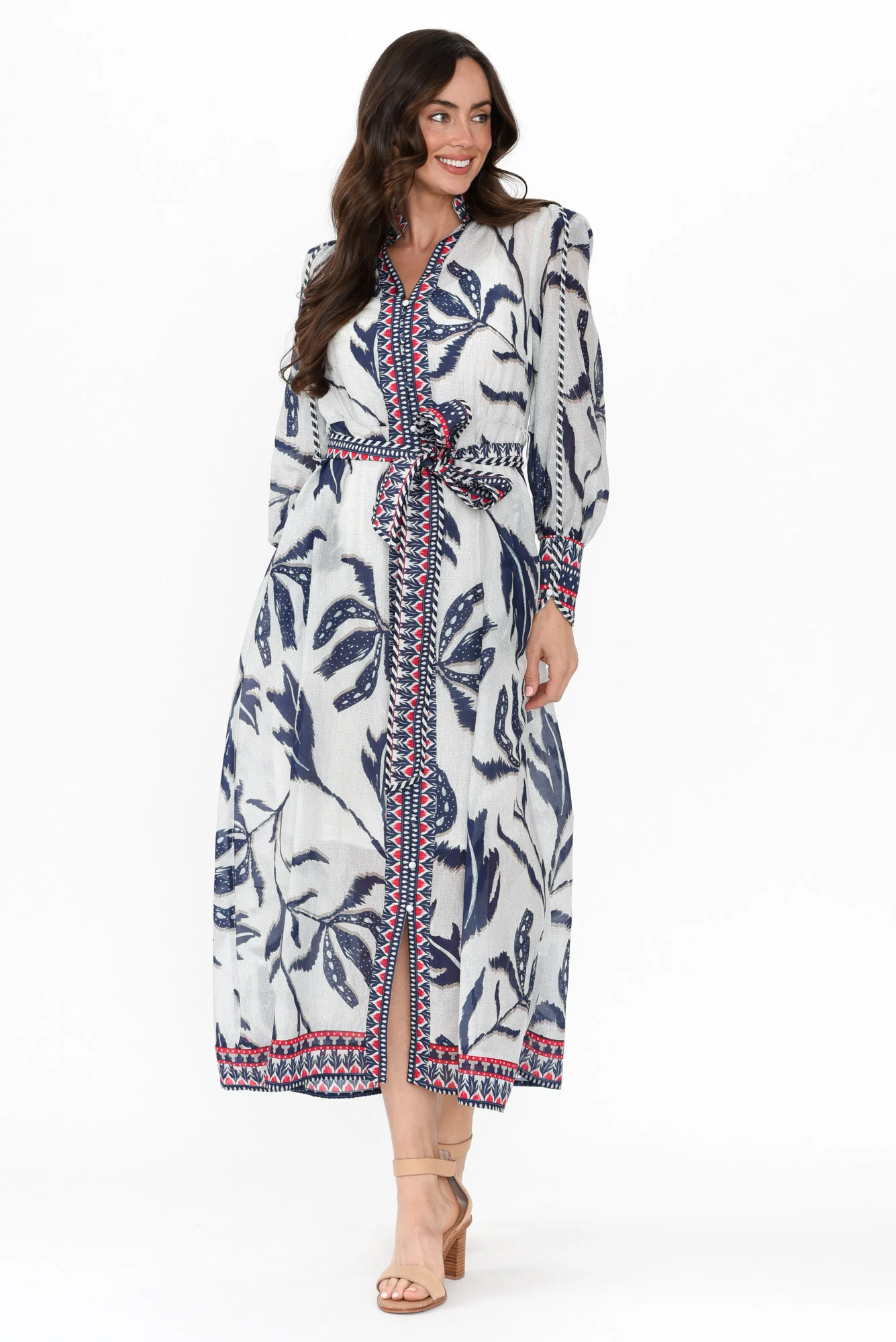 Tierra Palm Shadow Cotton Silk Dress - Image 7