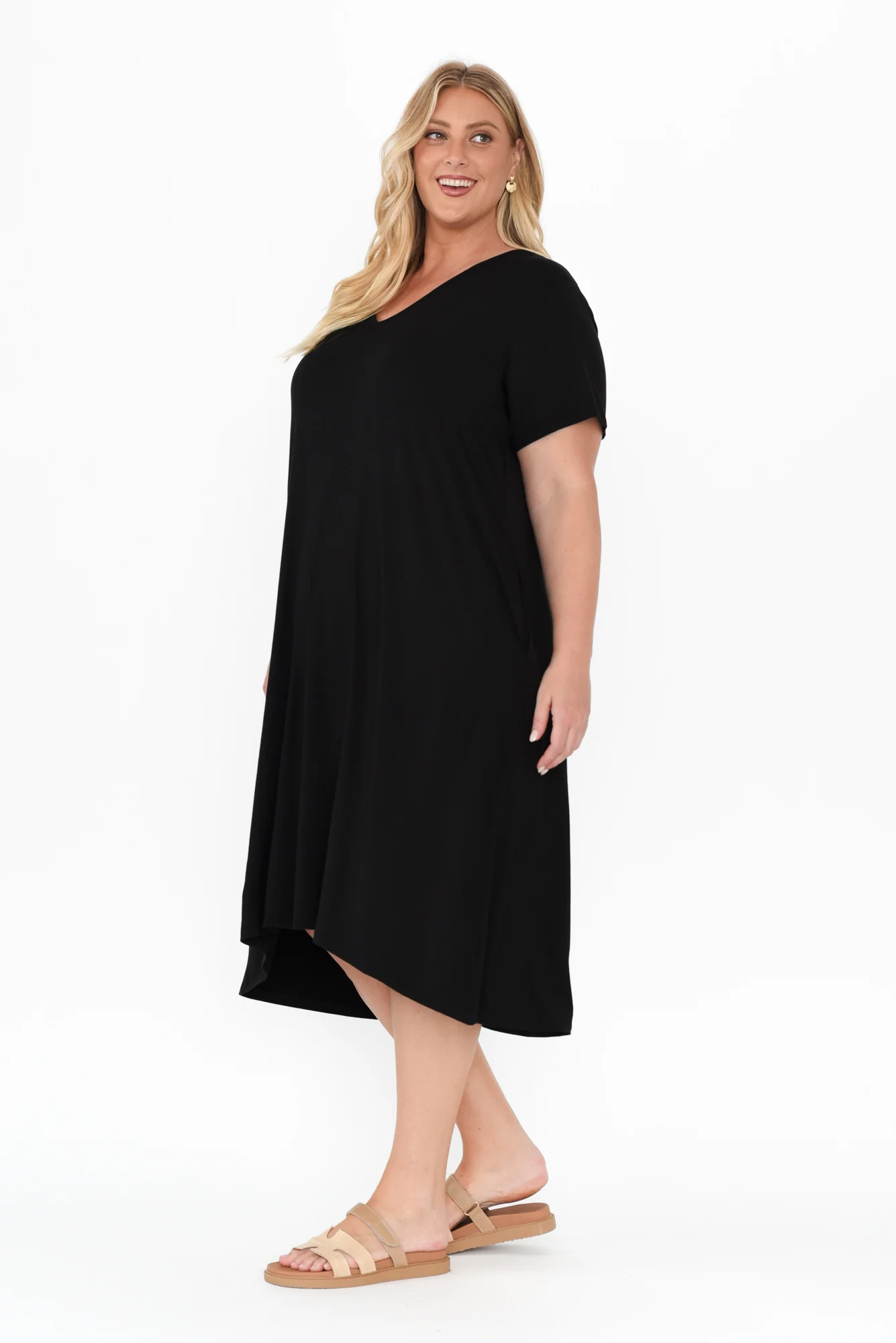 Tiffany Black Bamboo Tee Dress - Image 10