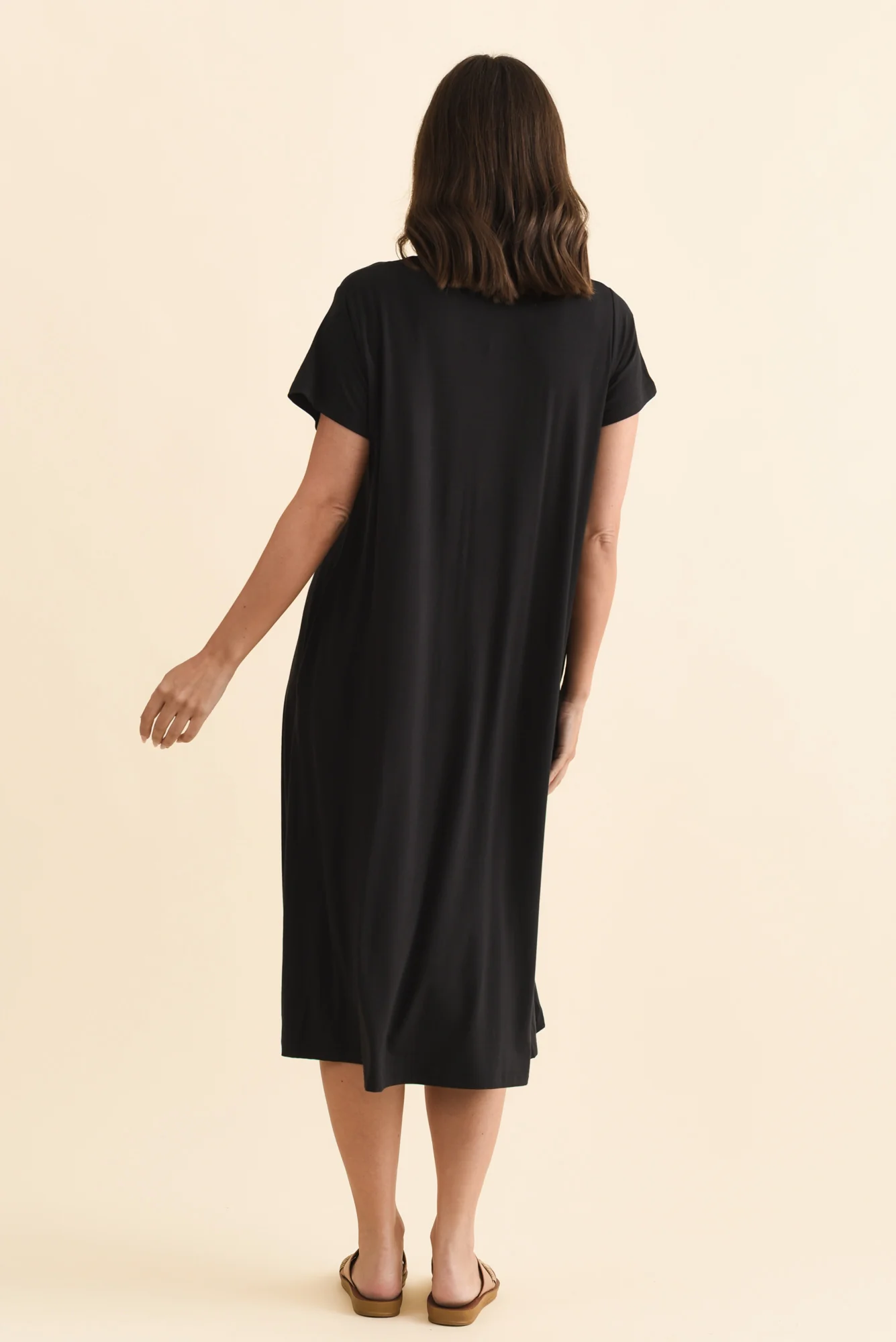 Tiffany Black Bamboo Tee Dress - Image 5