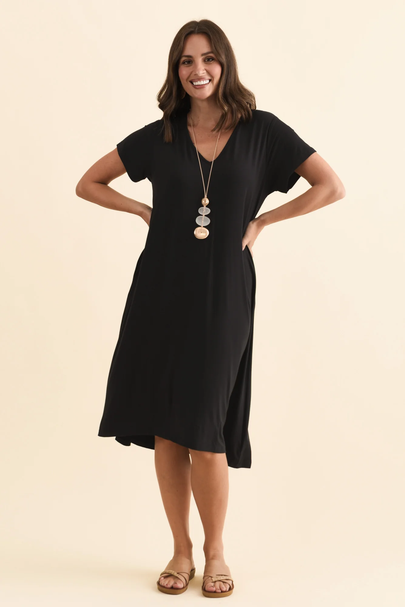 Tiffany Black Bamboo Tee Dress - Image 8