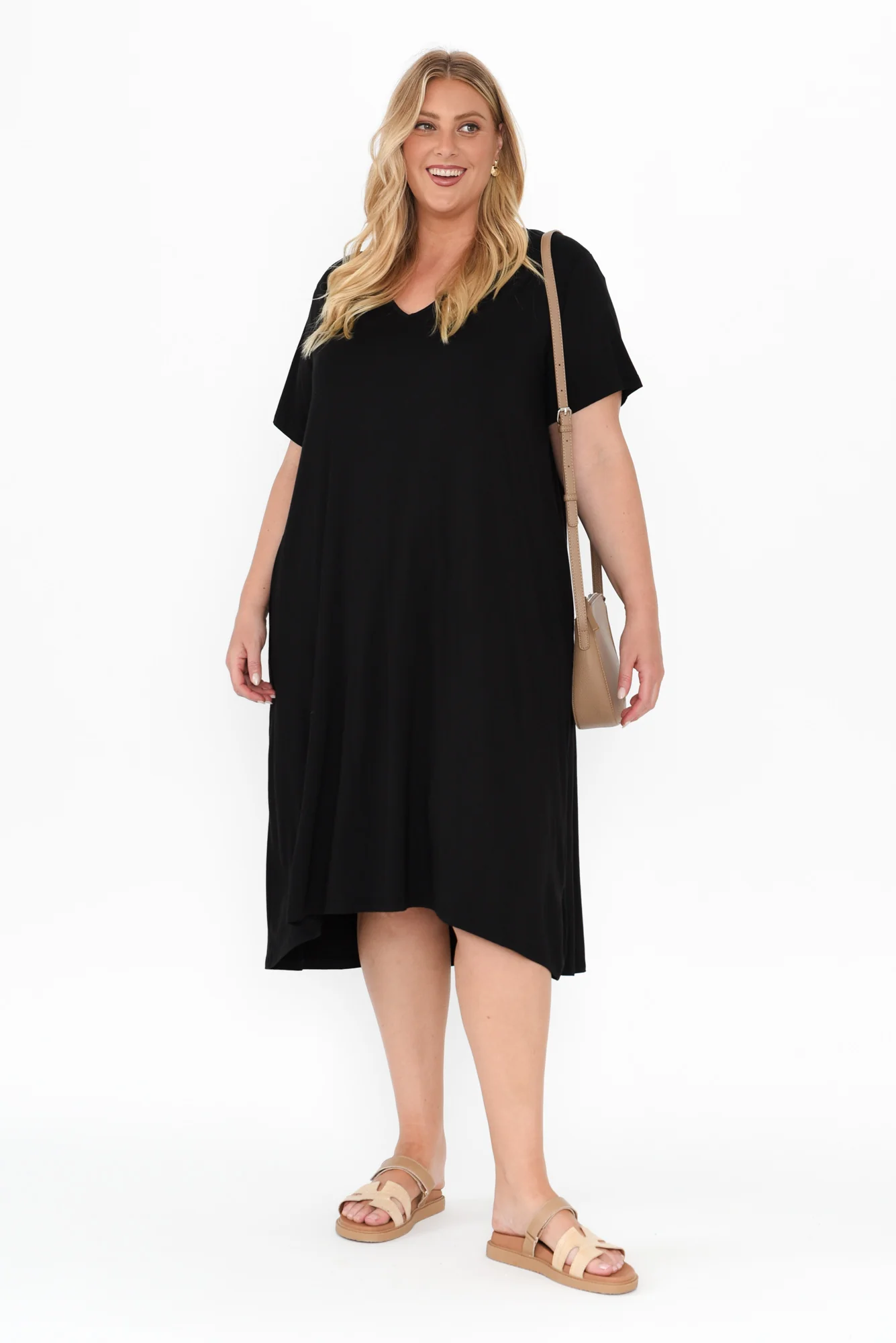 Tiffany Black Bamboo Tee Dress - Image 9