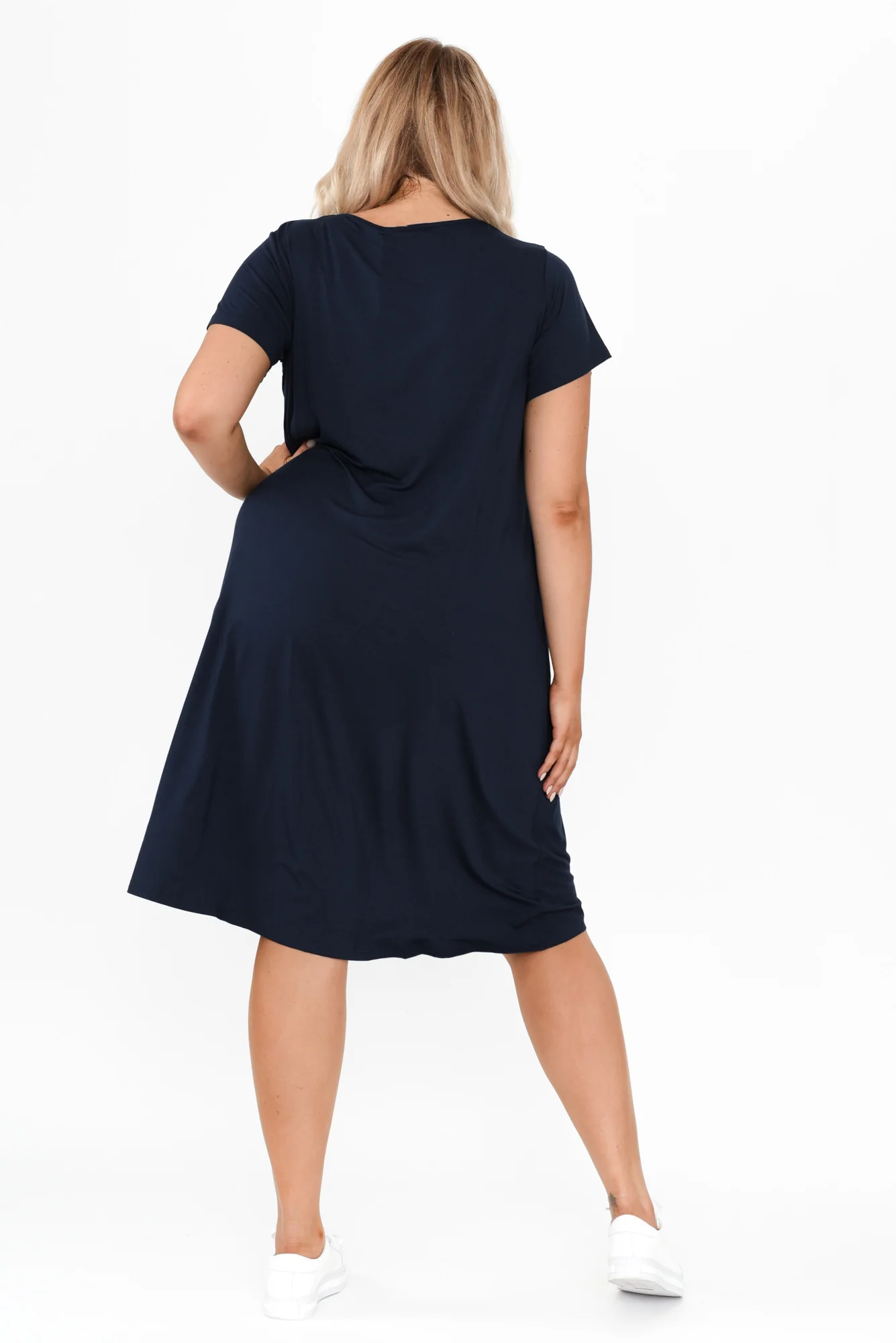 Tiffany Navy Bamboo Tee Dress - Image 10