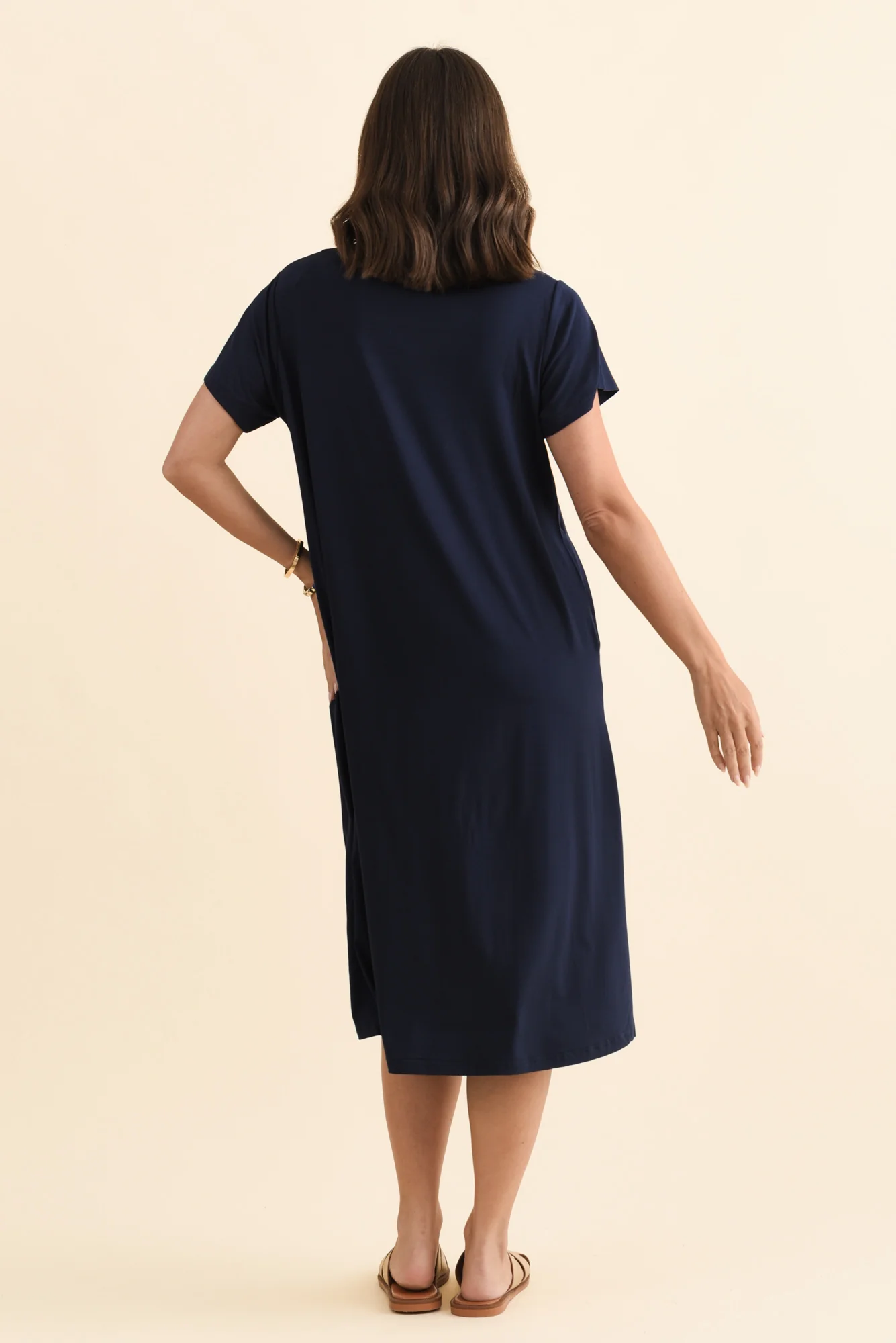 Tiffany Navy Bamboo Tee Dress - Image 4