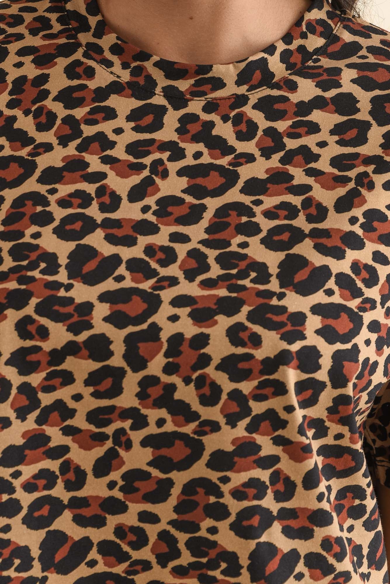 Vena Brown Animal Cotton Tee - Image 5