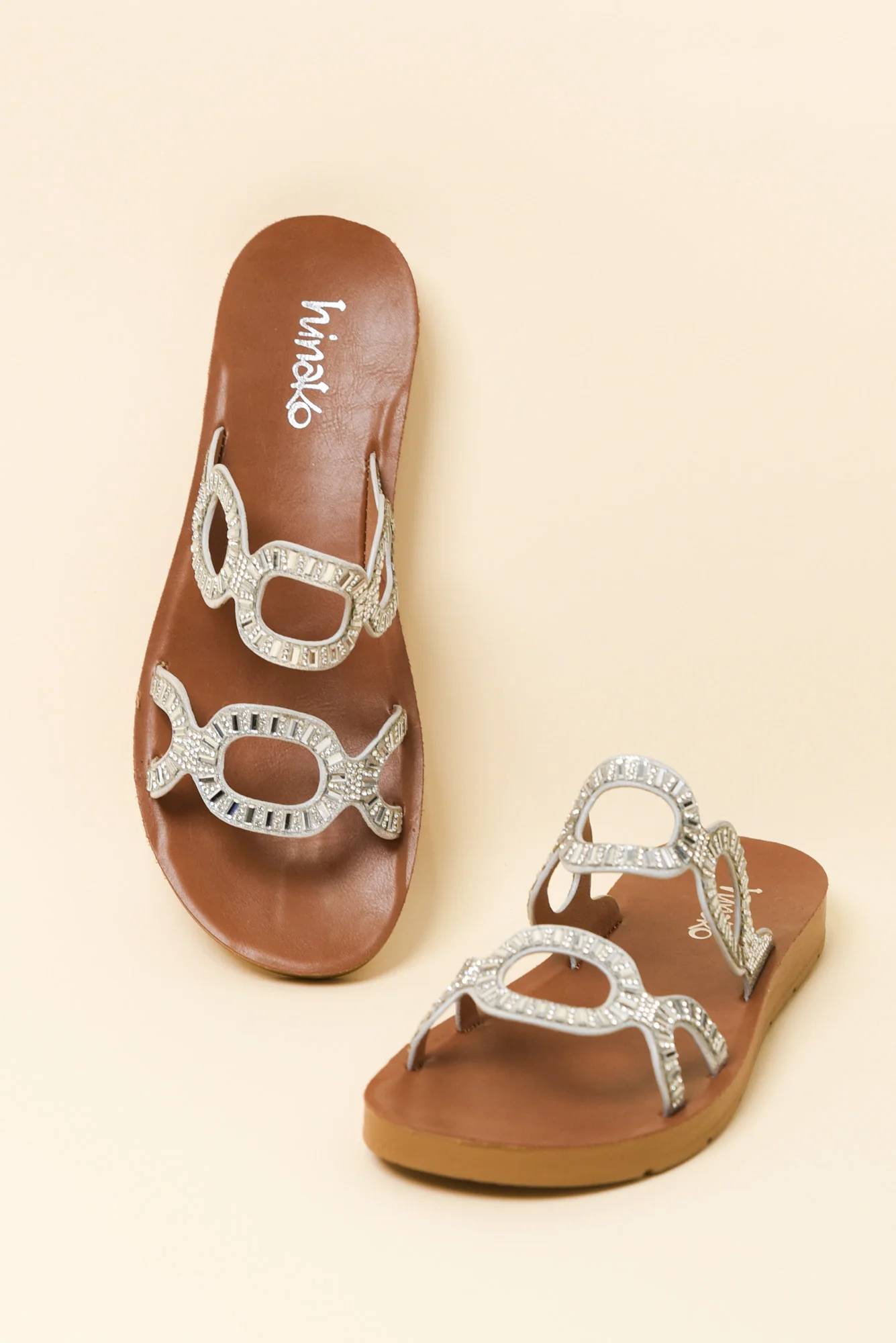 Wembley Silver Diamante Slide - Image 3