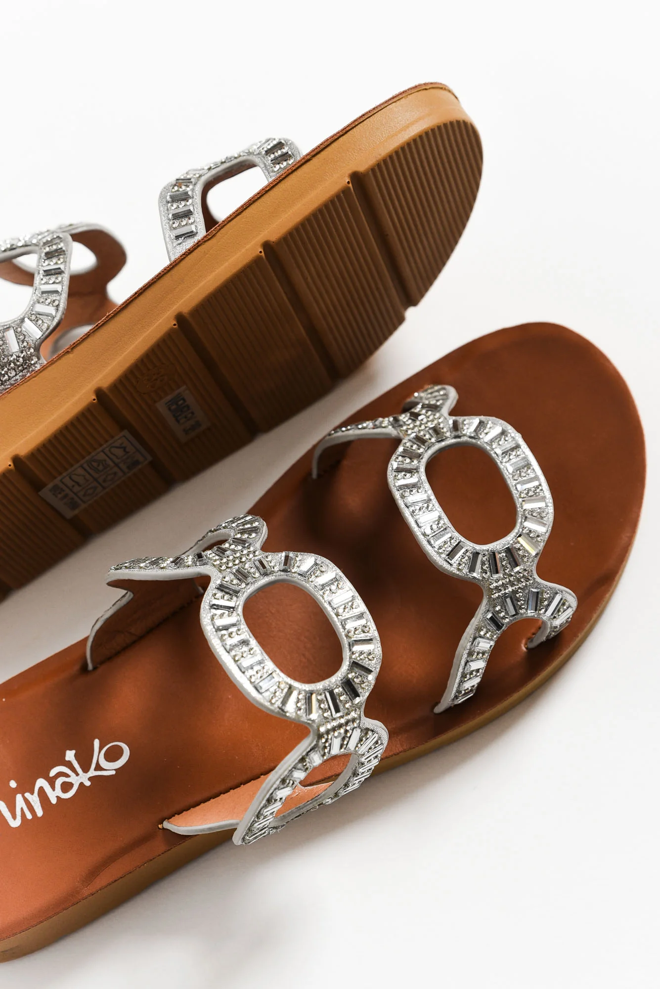 Wembley Silver Diamante Slide - Image 4