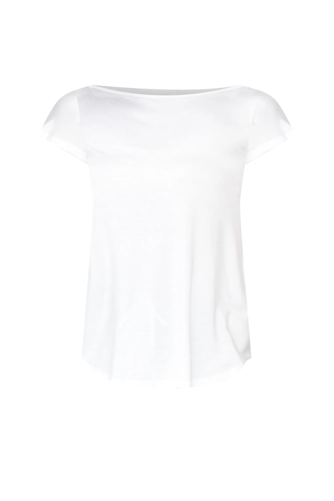 Pia White Bamboo Boatneck Tee - Image 3