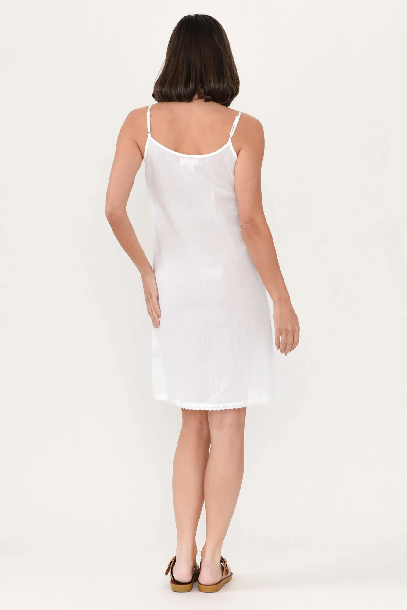 White Cotton Slip Dress - Image 4