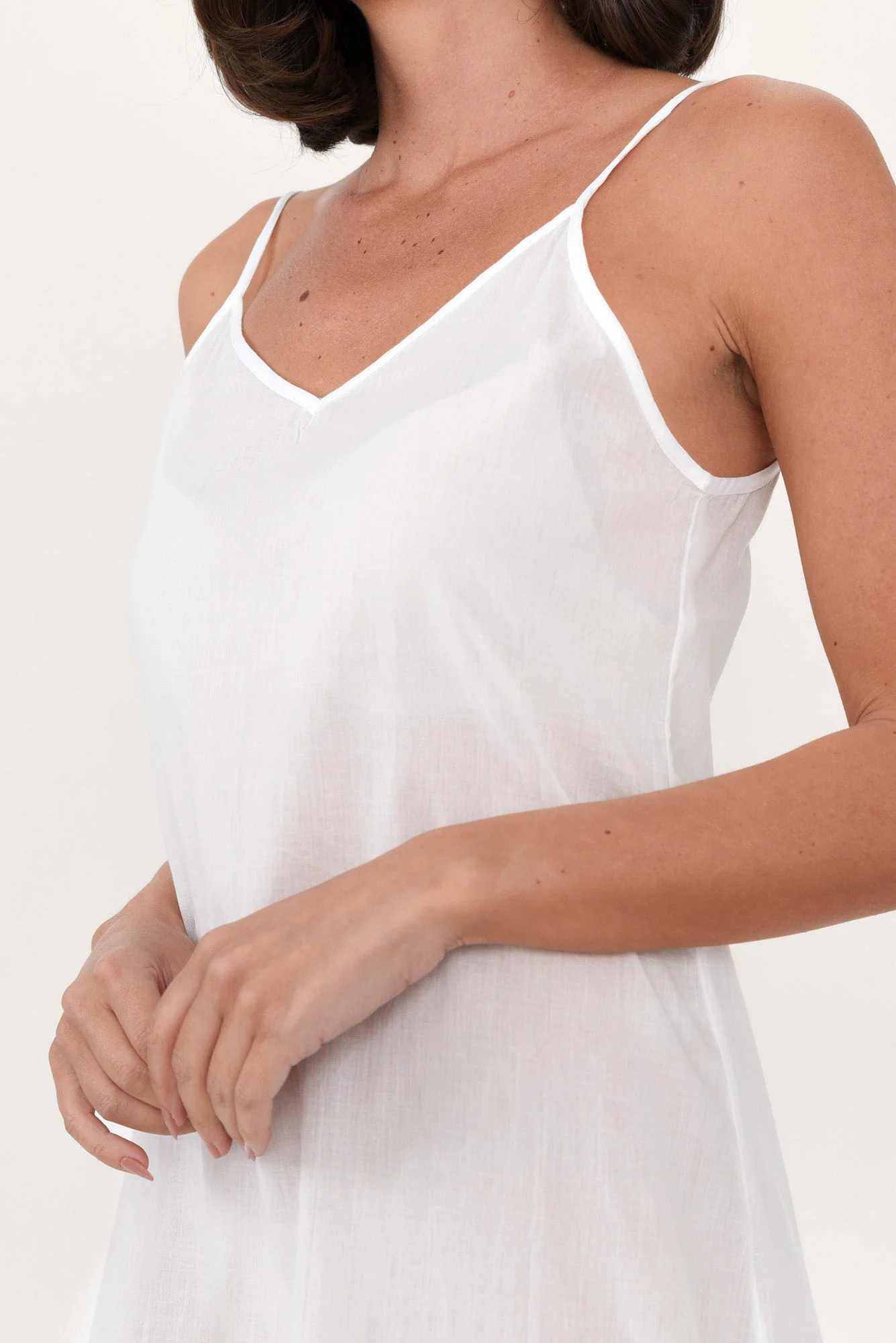 White Cotton Slip Dress - Image 5