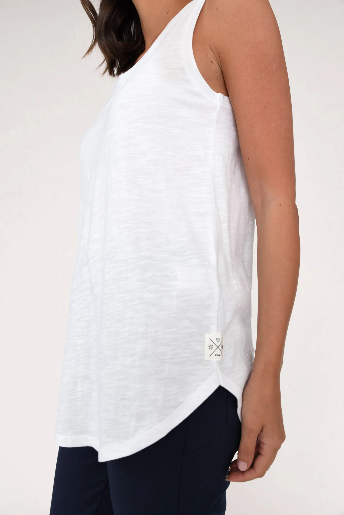 White Cotton Scoop Tank - Image 5