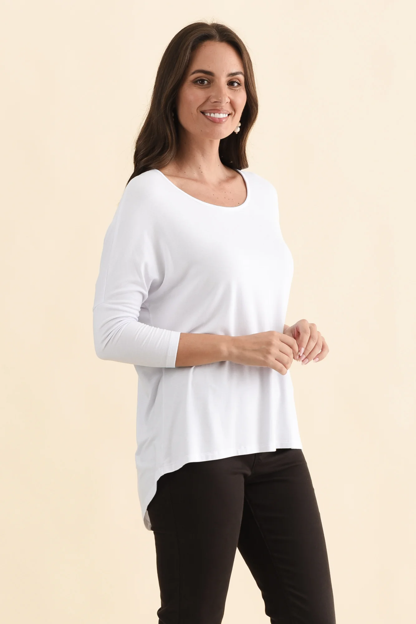 White Milan 3/4 Sleeve Top - Image 3