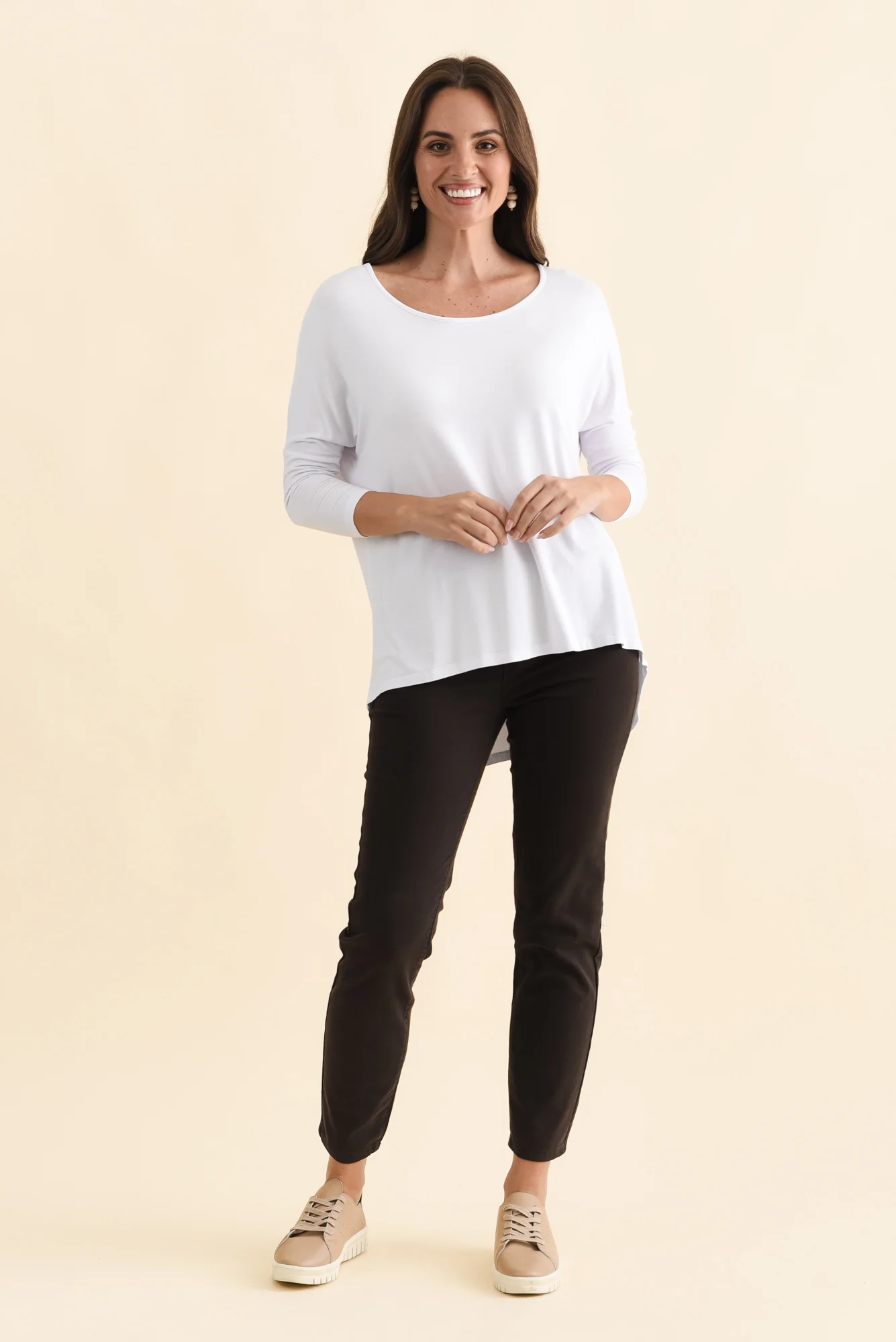 White Milan 3/4 Sleeve Top - Image 7
