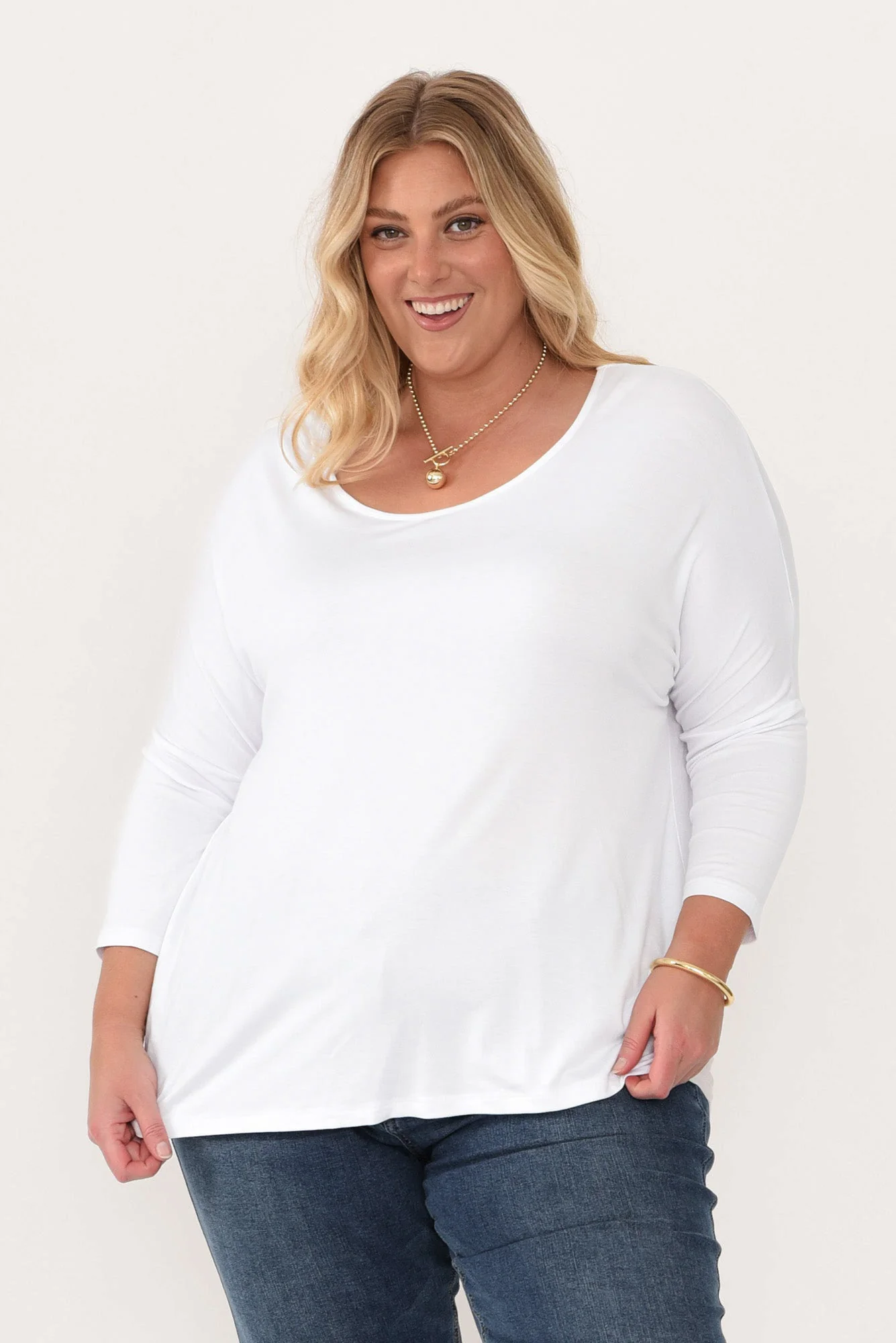 White Milan 3/4 Sleeve Top - Image 8