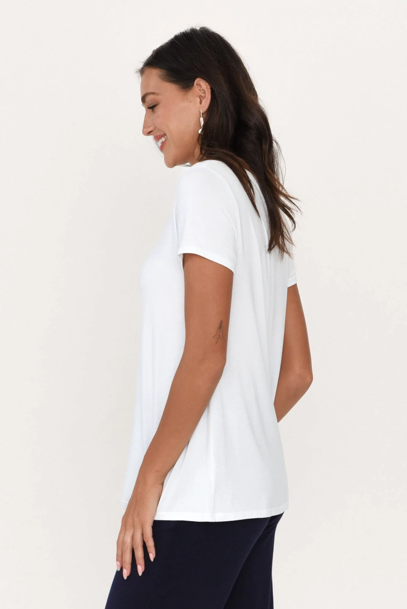 White Micro Modal Swing Tee - Image 4