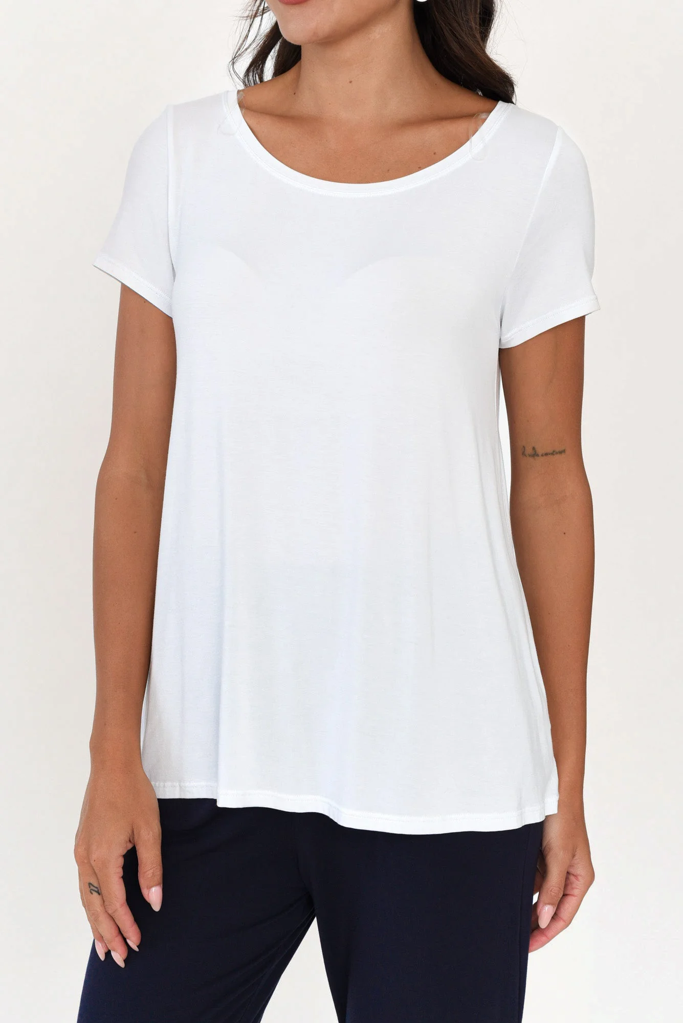White Micro Modal Swing Tee - Image 6