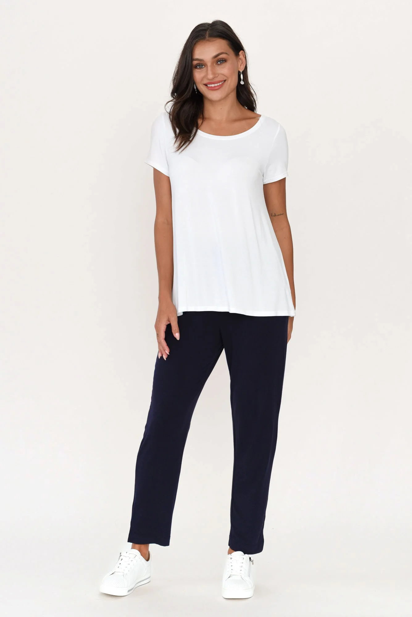 White Micro Modal Swing Tee - Image 7