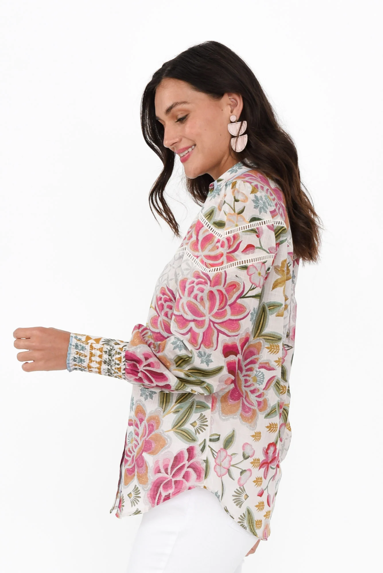 Wren Pink Floral Cotton Shirt - Image 3