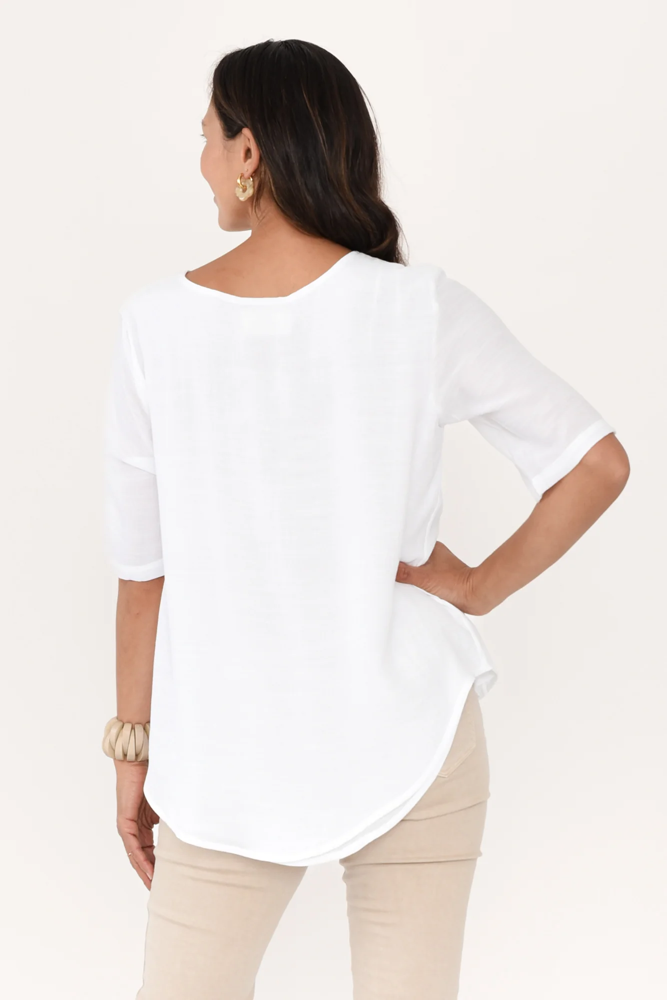 Yasmin White Layered Button Top - Image 4