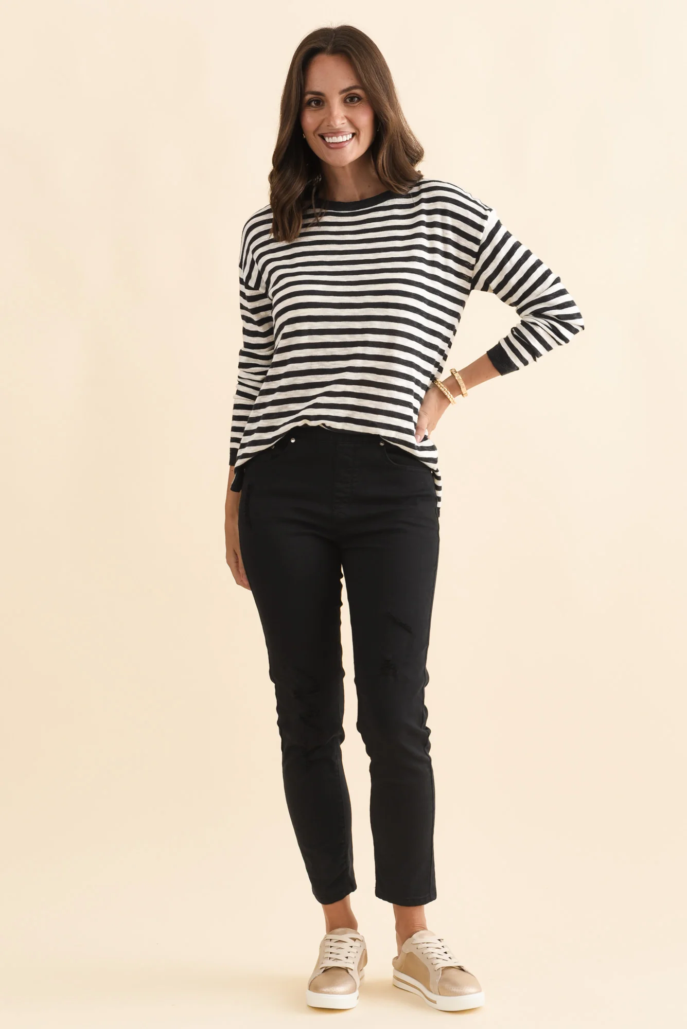 Zadie Distressed Black Stretch Jeans - Image 7