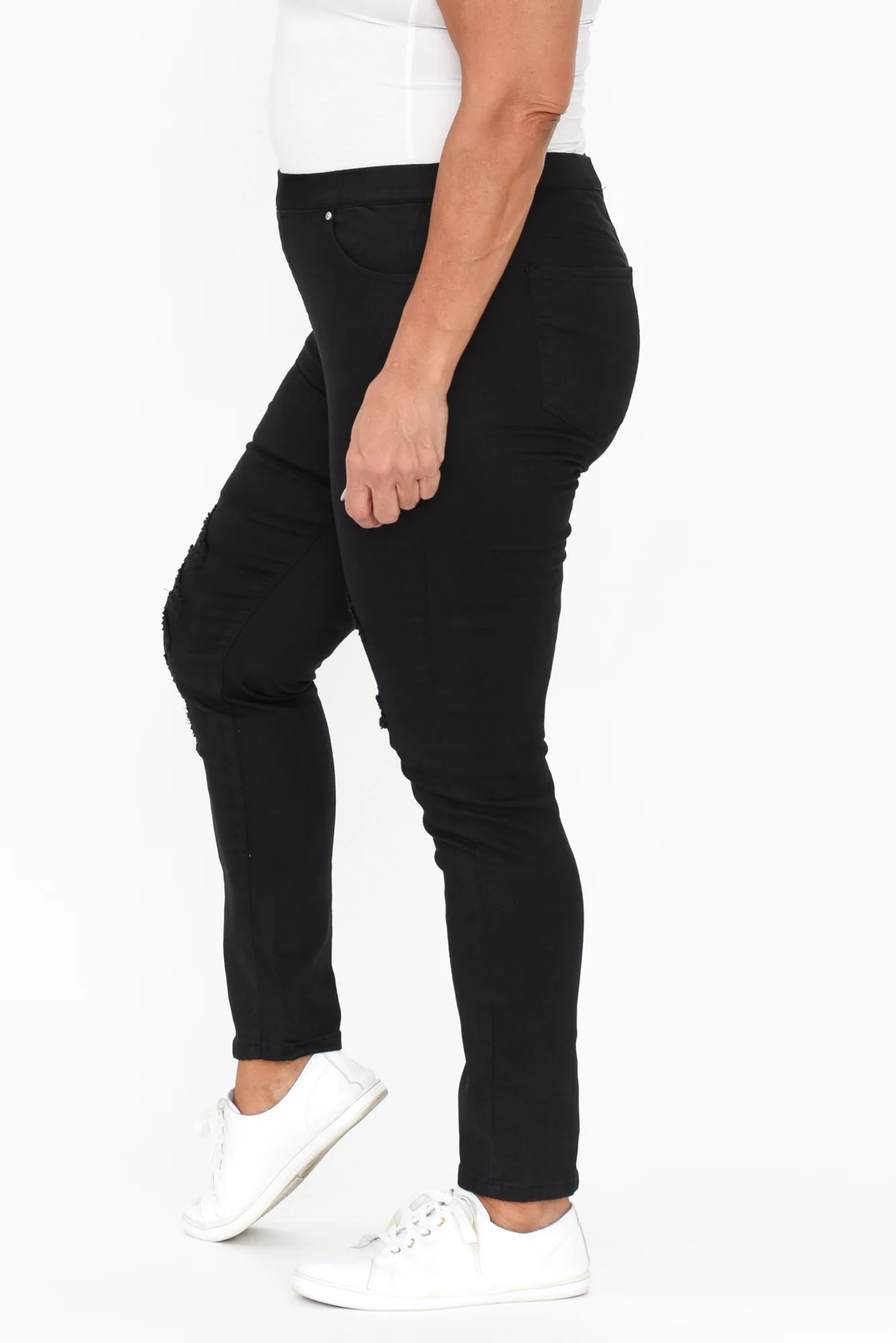 Zadie Distressed Black Stretch Jeans - Image 9