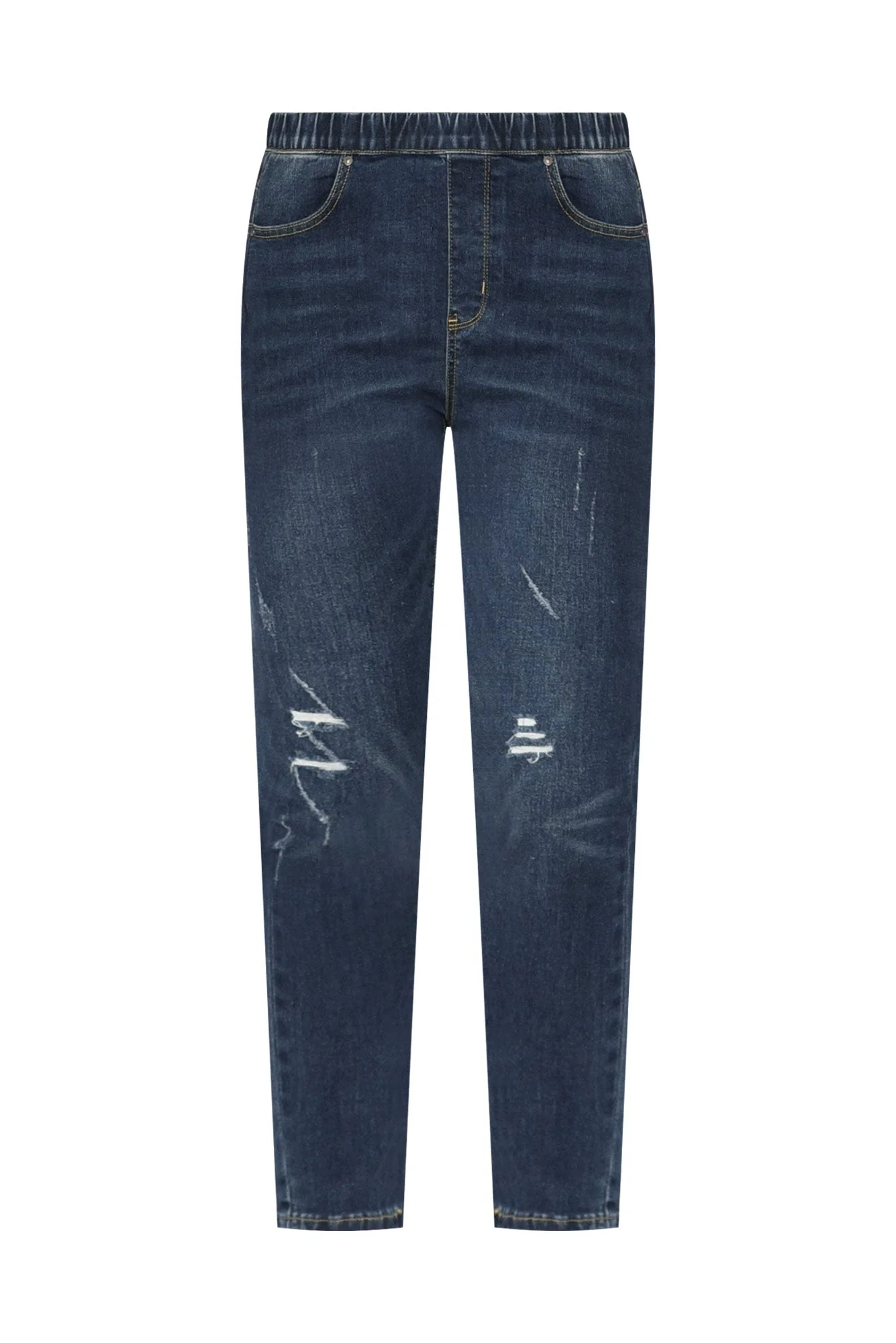 Zadie Distressed Dark Blue Stretch Jeans - Image 7