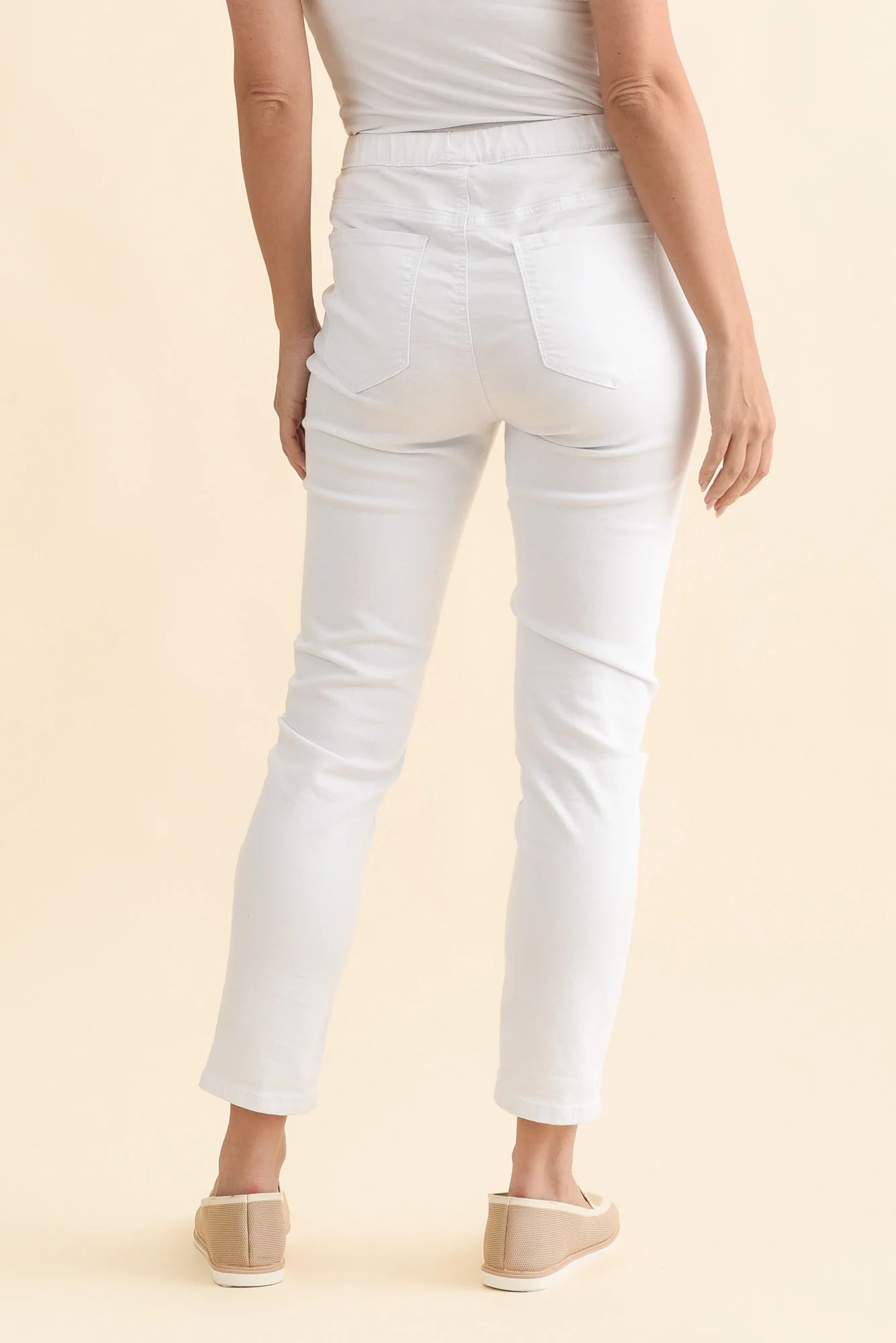 Zadie Distressed White Stretch Jeans - Image 5