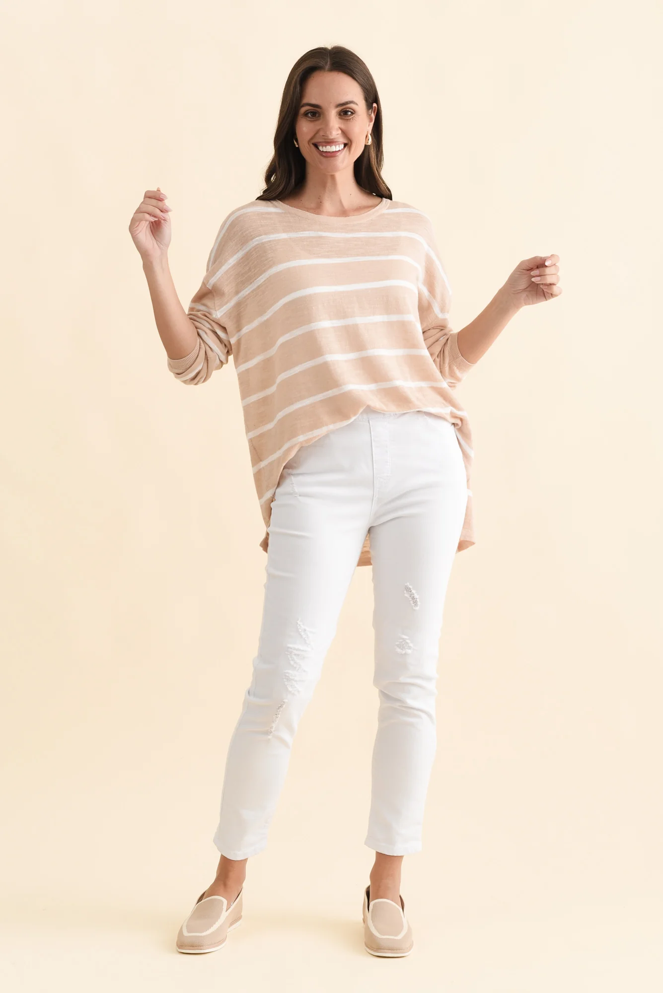 Zadie Distressed White Stretch Jeans - Image 7